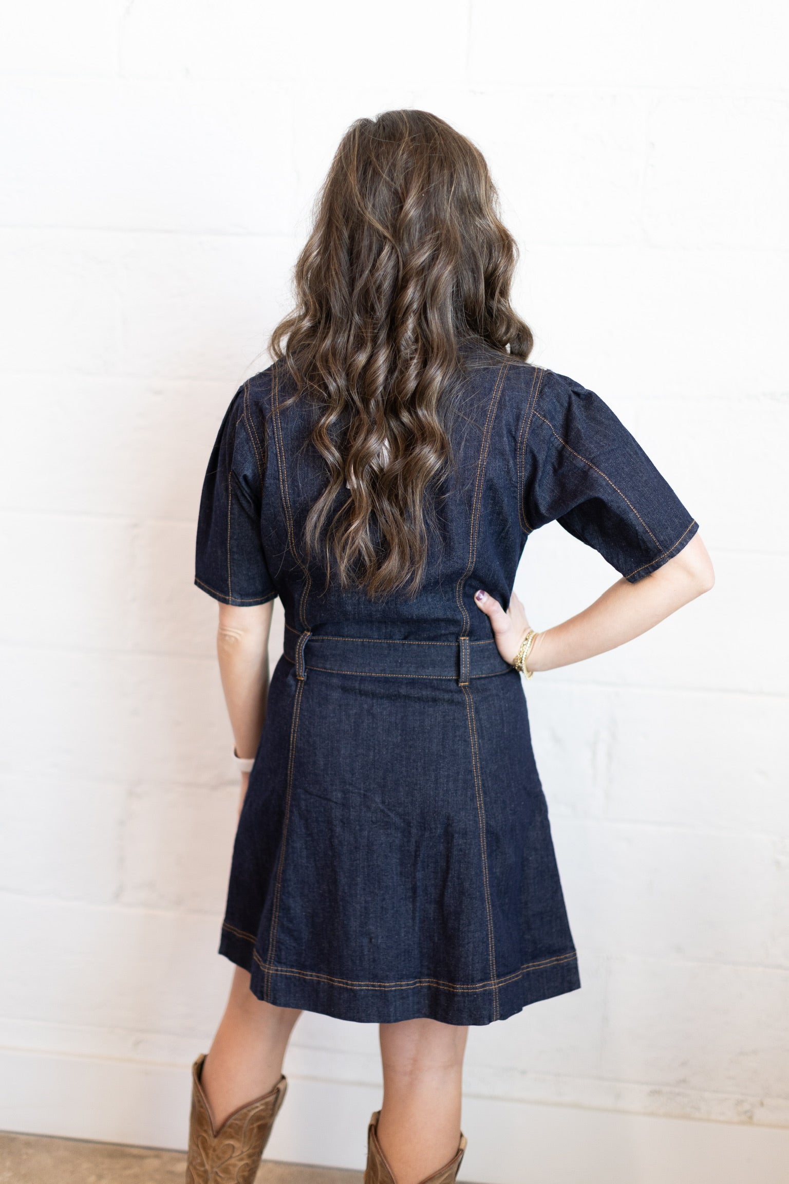 Chloe Denim Puff Sleeve Dress