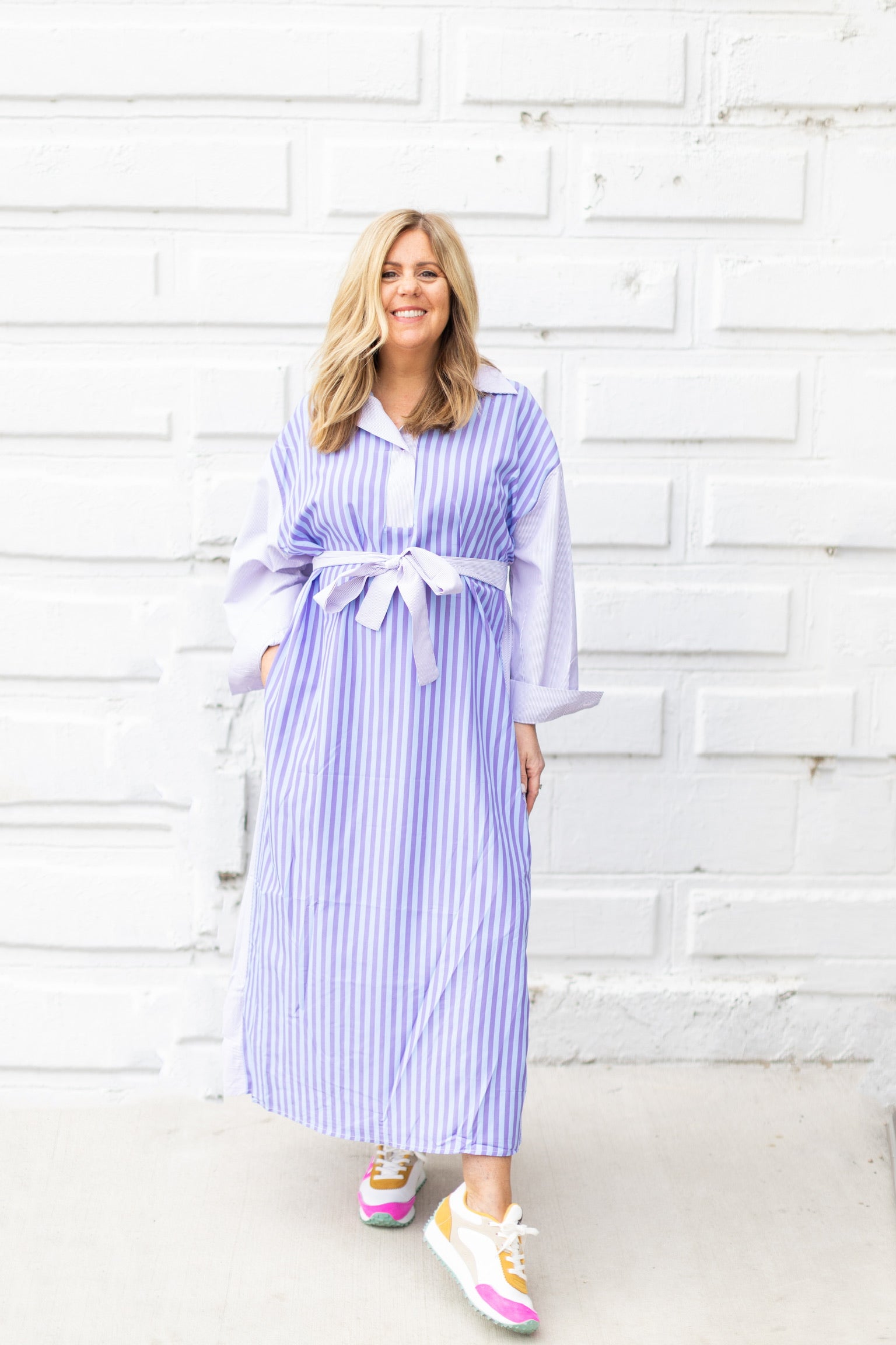 Lavender Stripe Maxi Dress