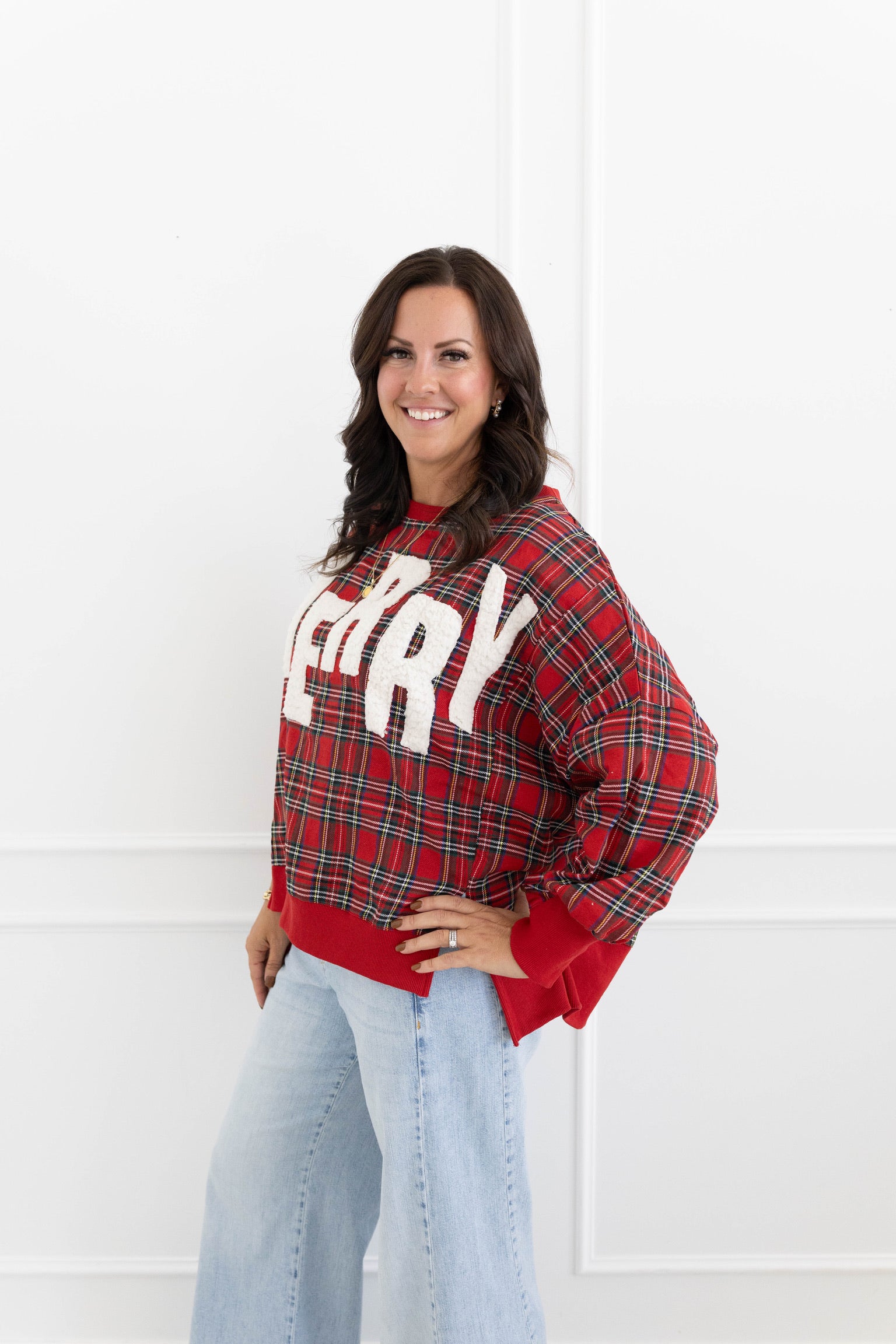 Plaid Merry Sweatshirt