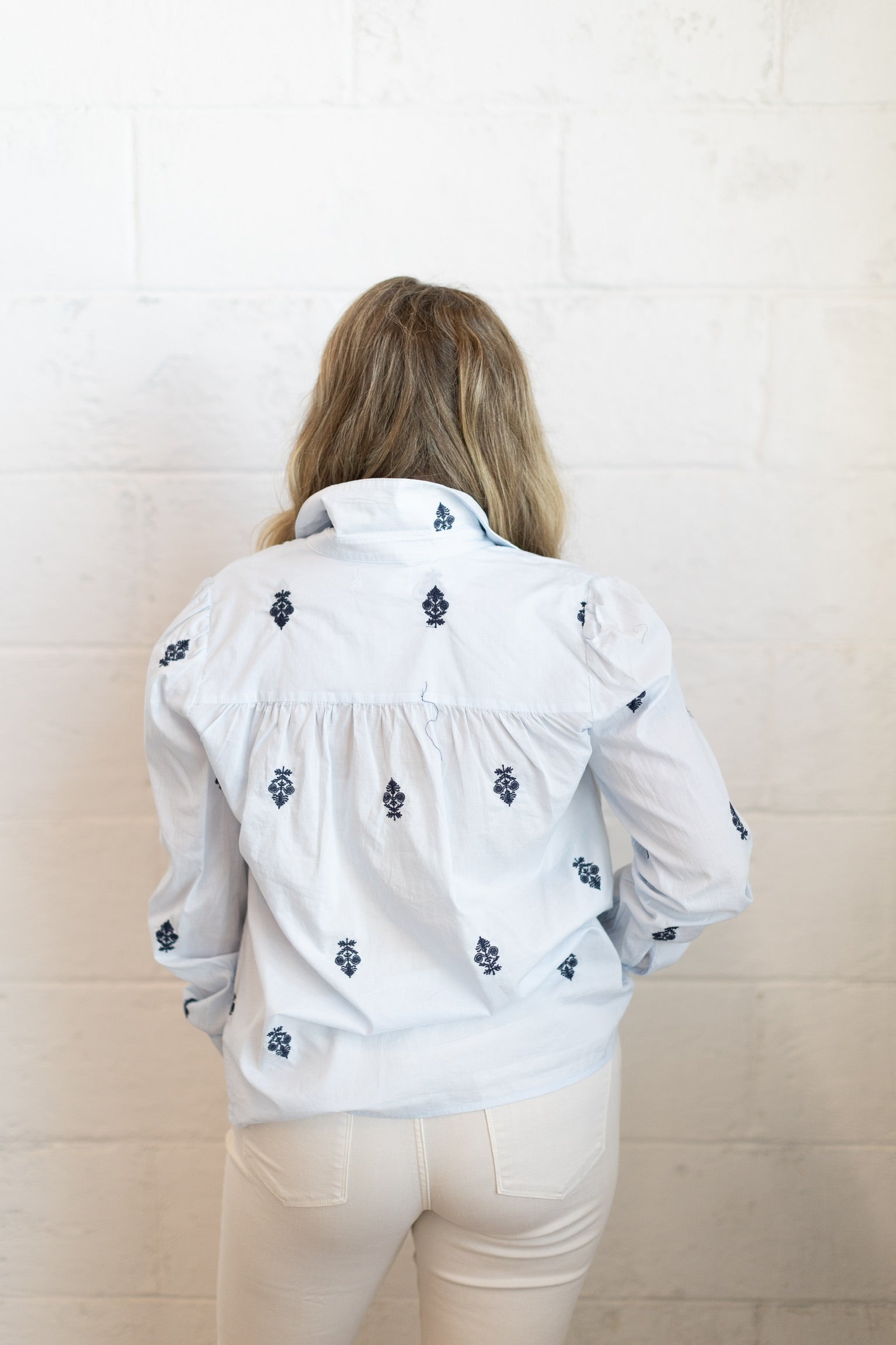 Nasrin Milky Blue Top