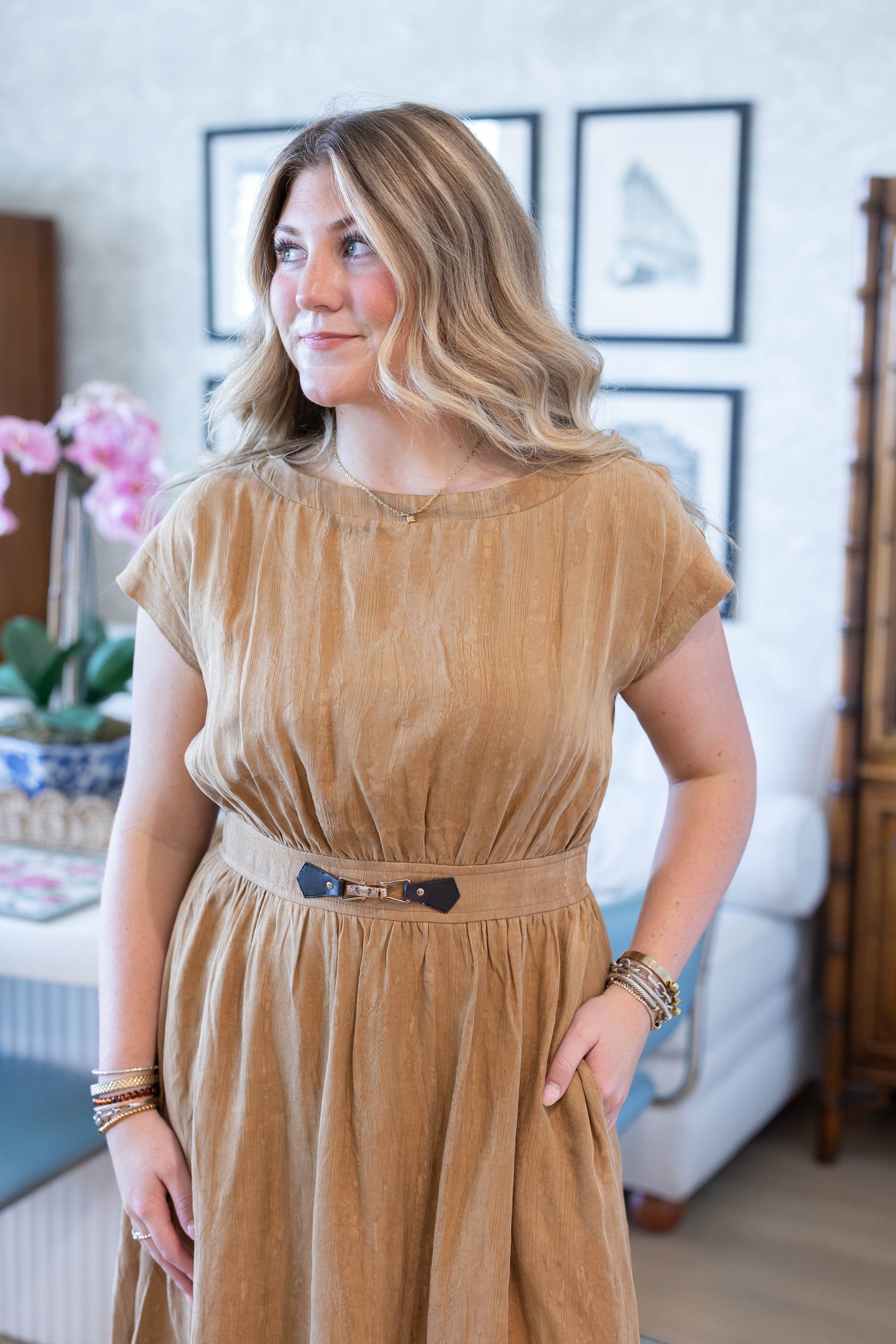 Camel Midi Dress