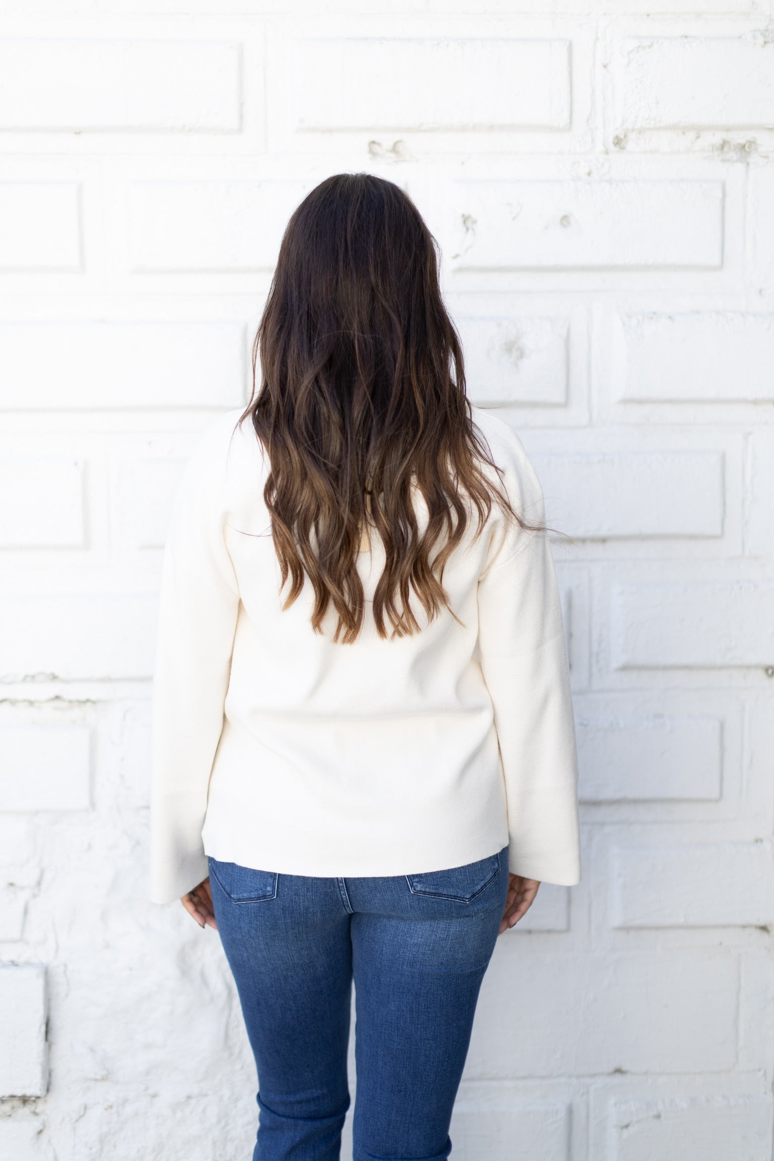 Cream Gold Button Sweater