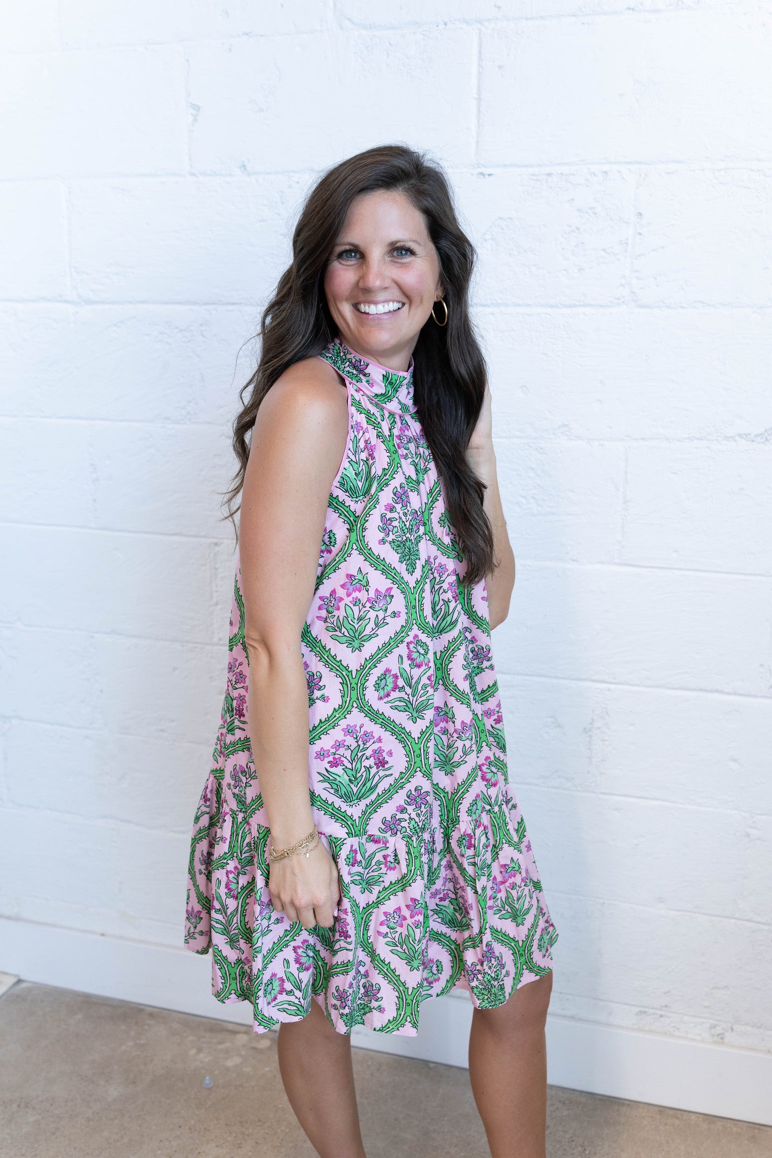 Pink Peony Mini Dress