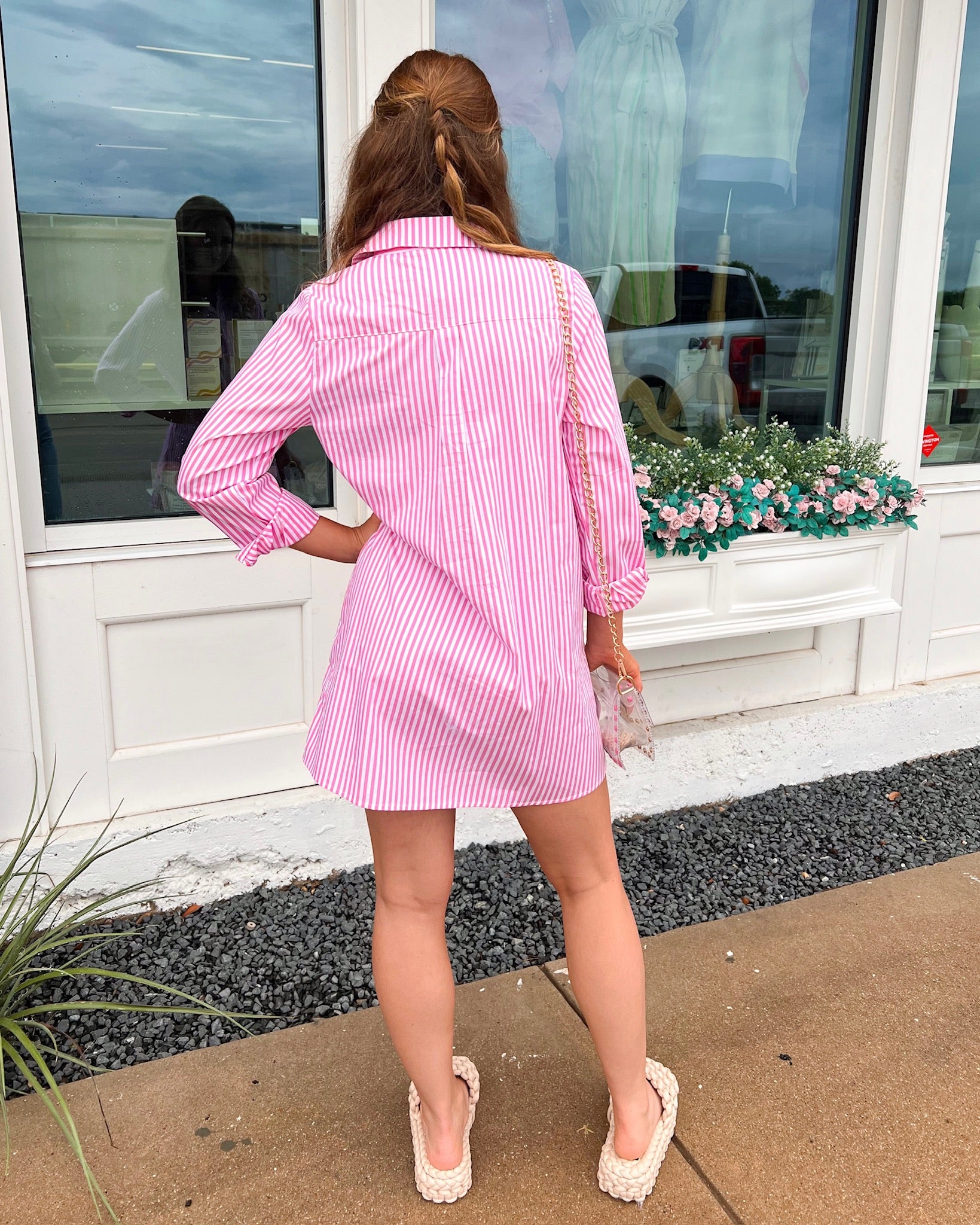 Stripe Poplin Shirt Dress | Karlie