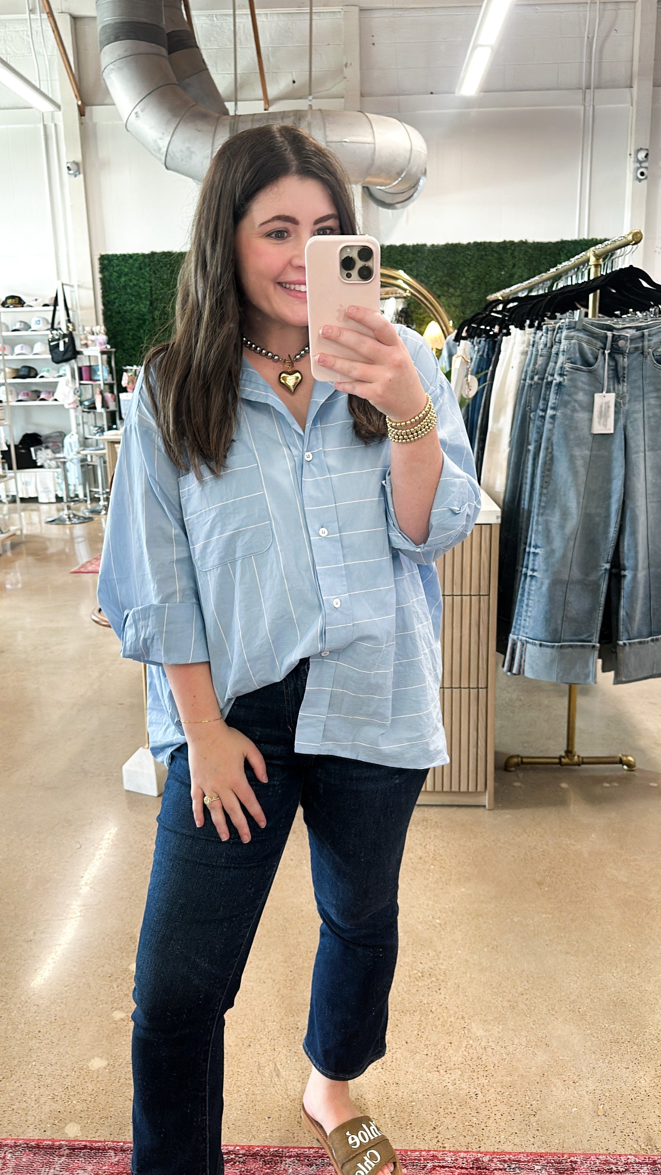 Boyfriend Stripe Button Down