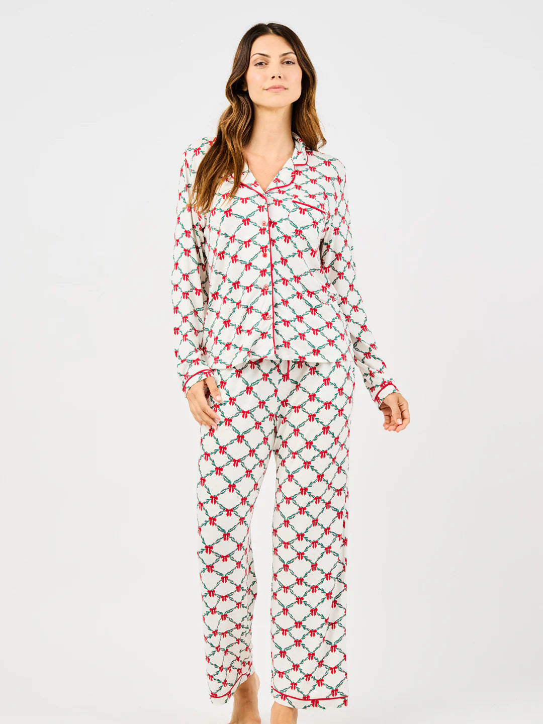 Christmas Charlotte Lattice Pajama Top