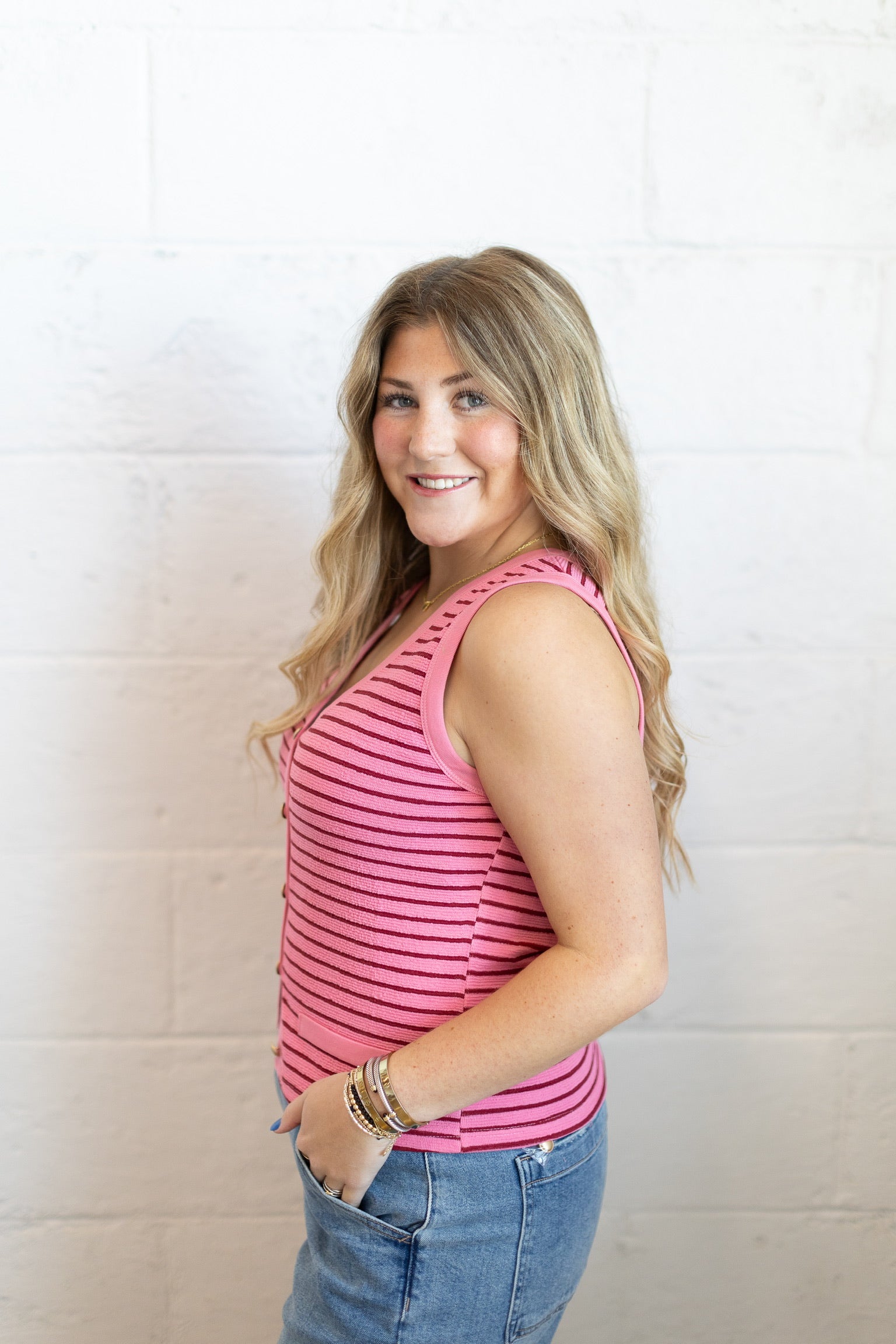 Lizzie Striped Sweater Vest