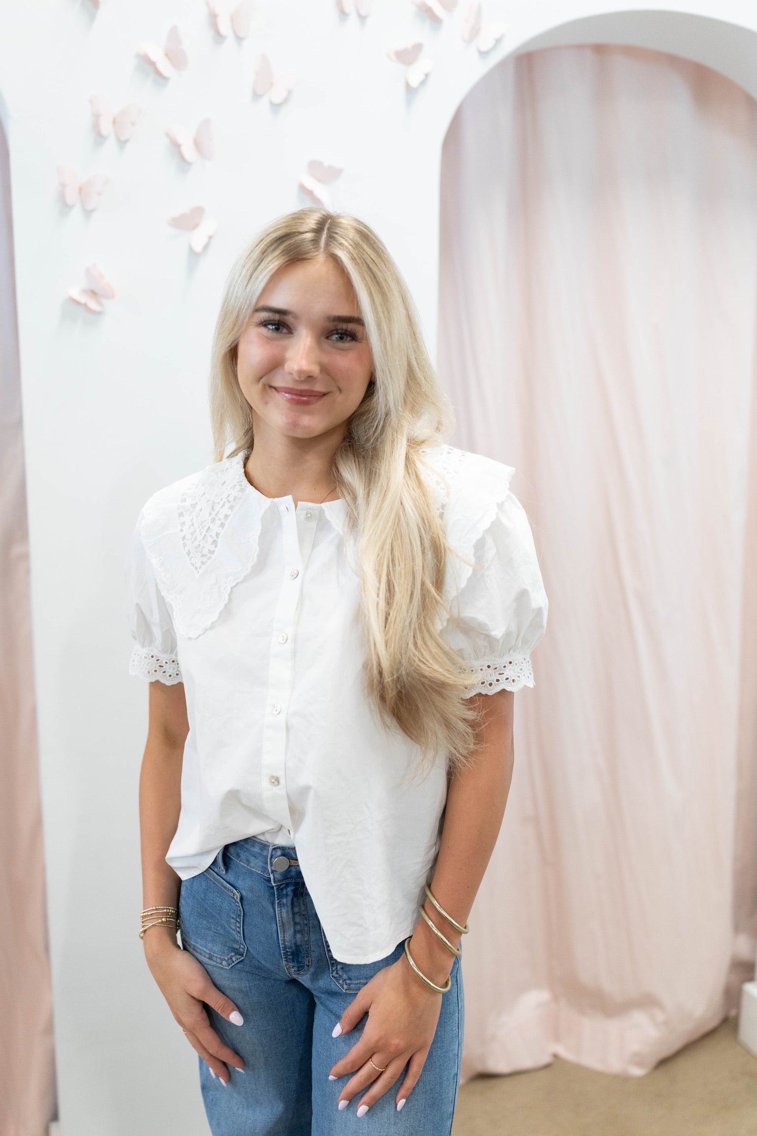 Susie Scallop Collar Top