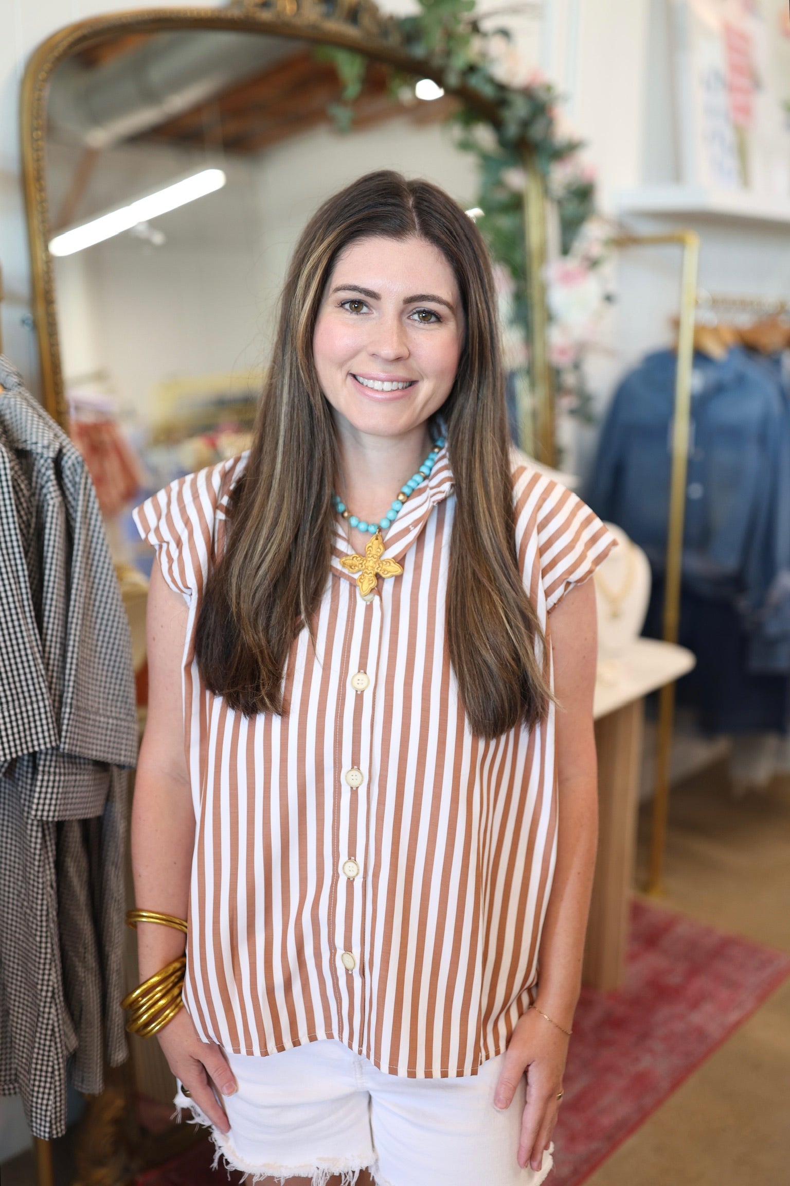 Stripe Bubble Sleeve Top