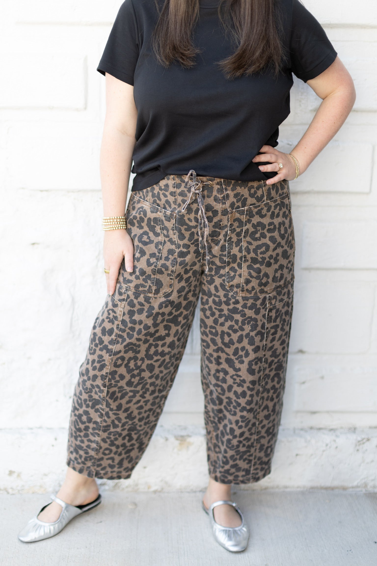 Leopard Barrel Jeans