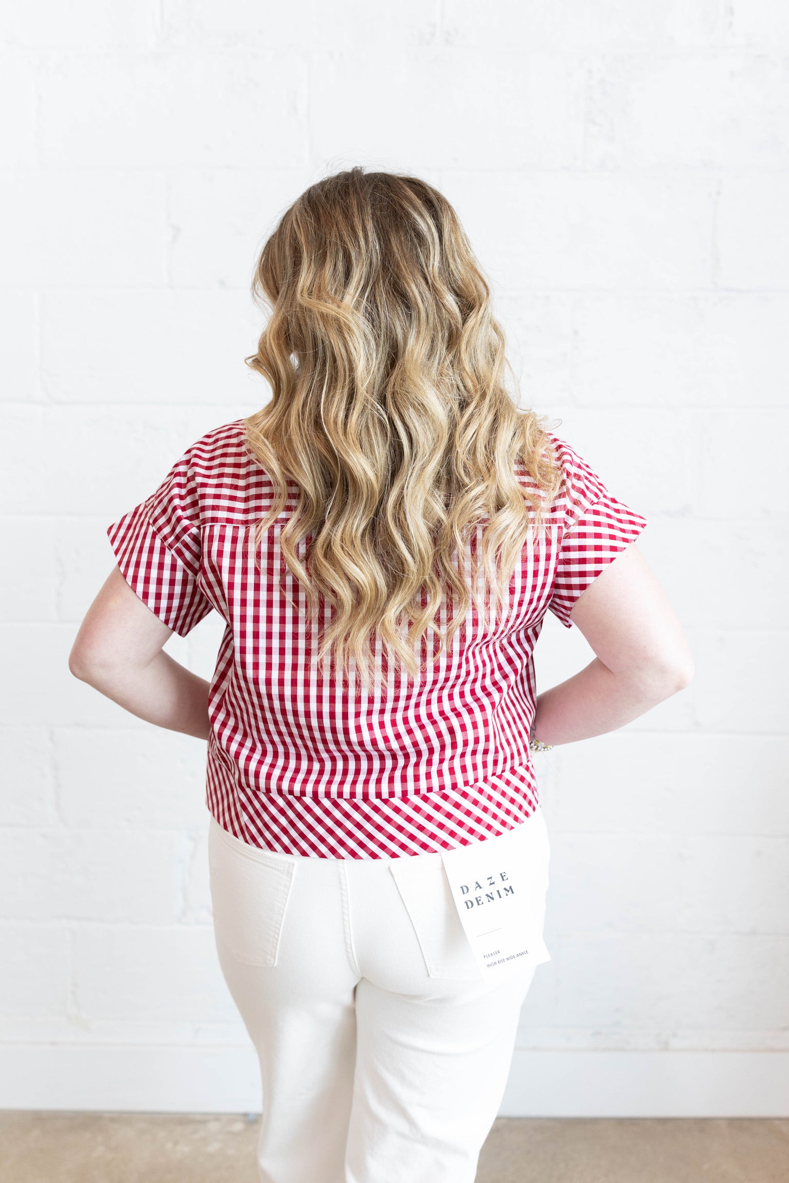 Ruby Red Gingham Top