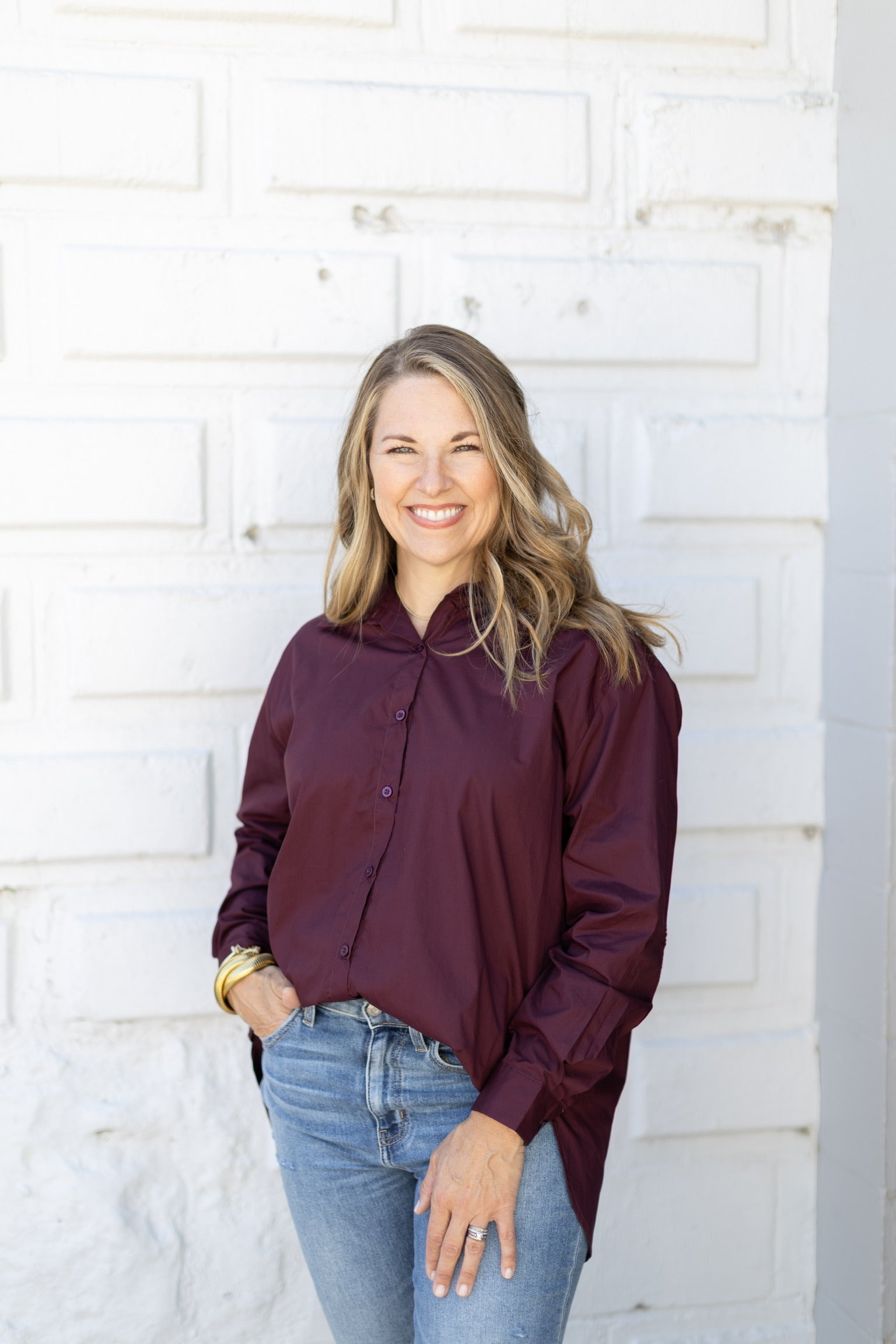 Preppy Maroon Game Day Top