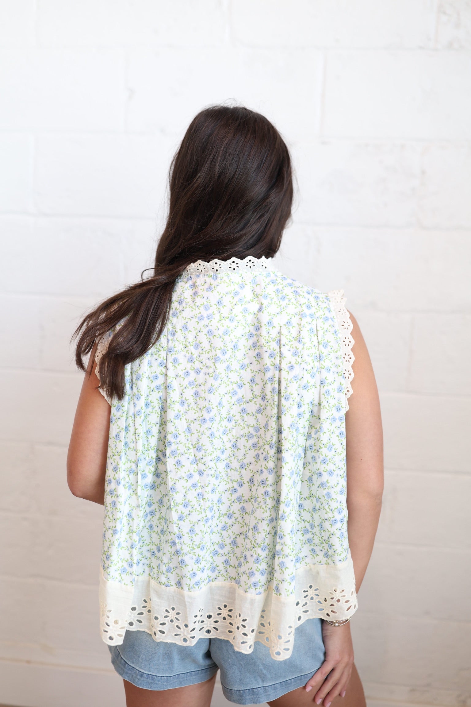 Gardenia Floral Eyelet Top