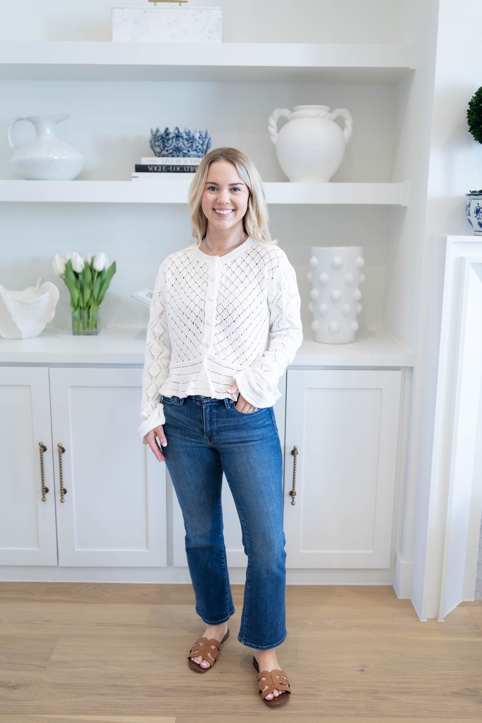 Libby Pointelle Knit Cardigan