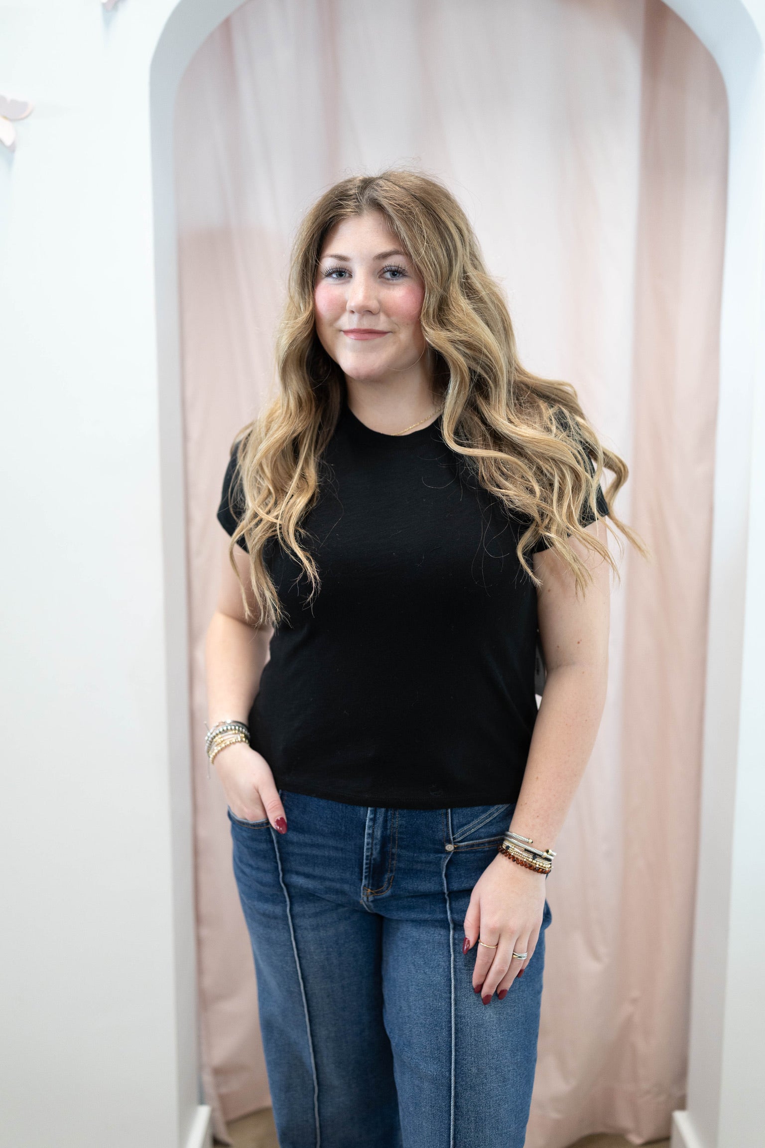 Black Modern Slub Tee