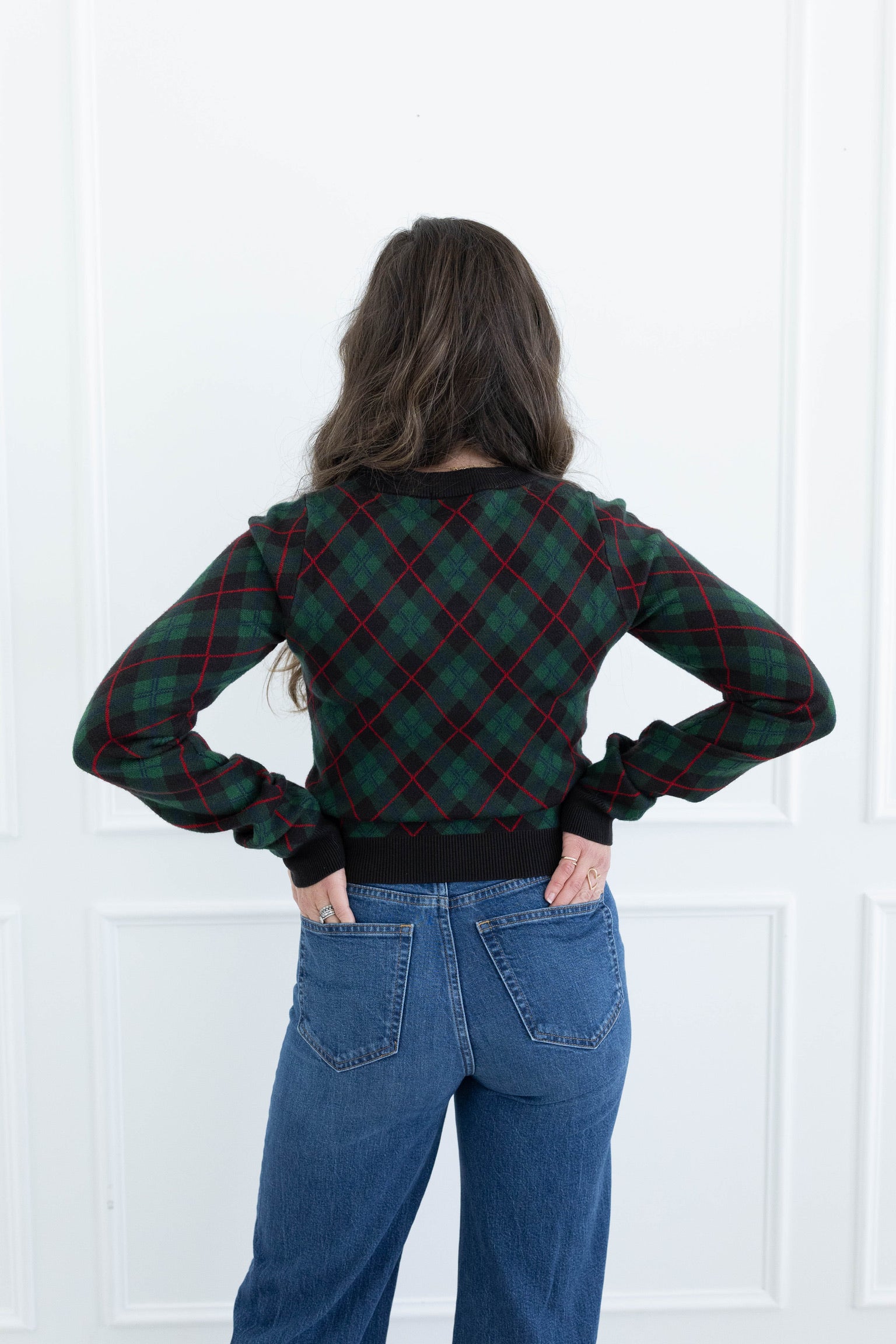 Mistletoe Plaid Tuck In Sweater