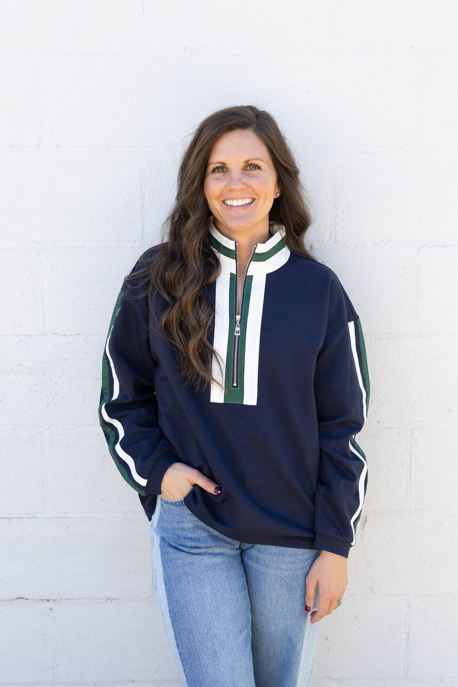 Gracie Striped Half Zip