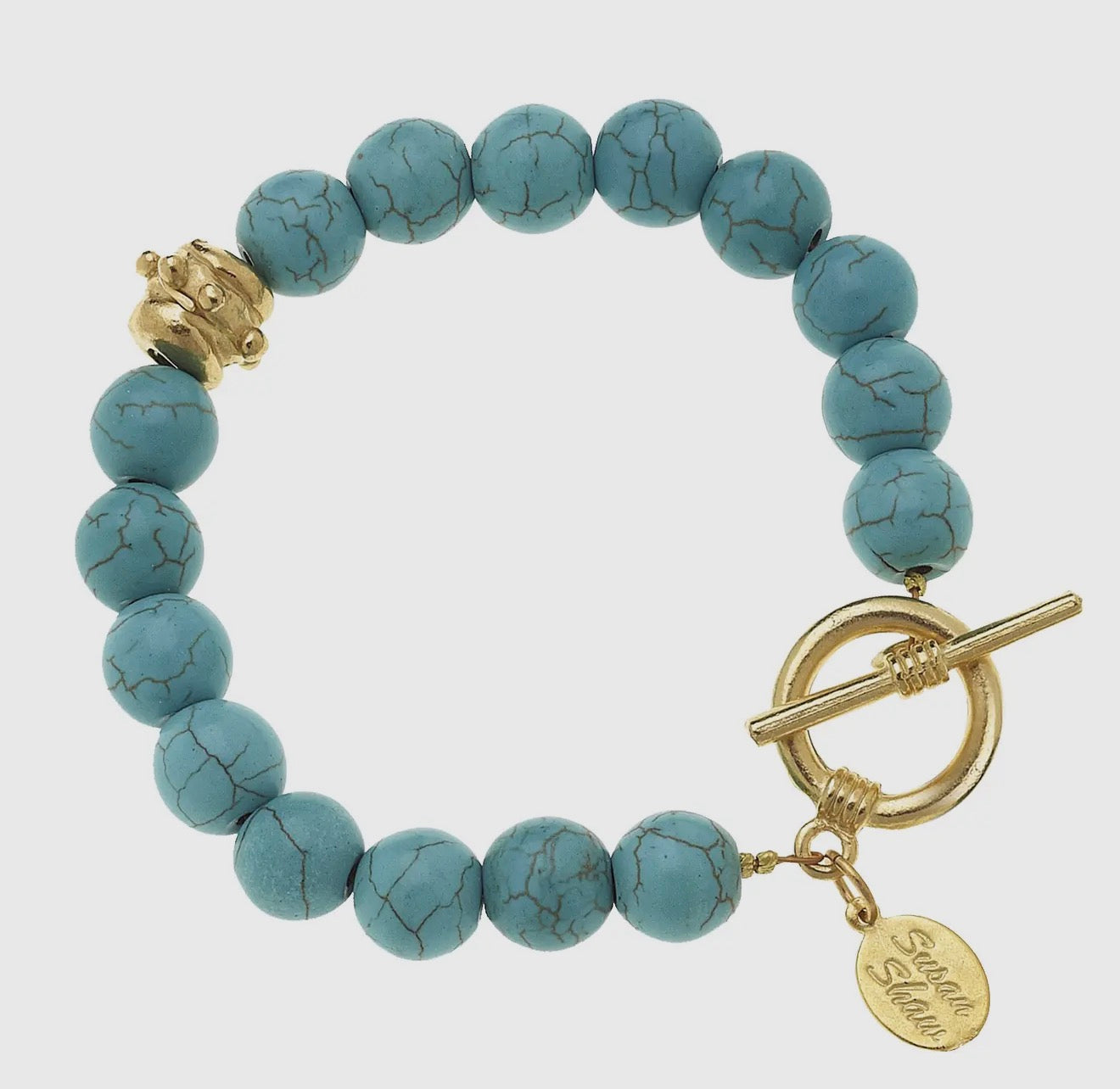 Turquoise Gold Toggle Bracelet