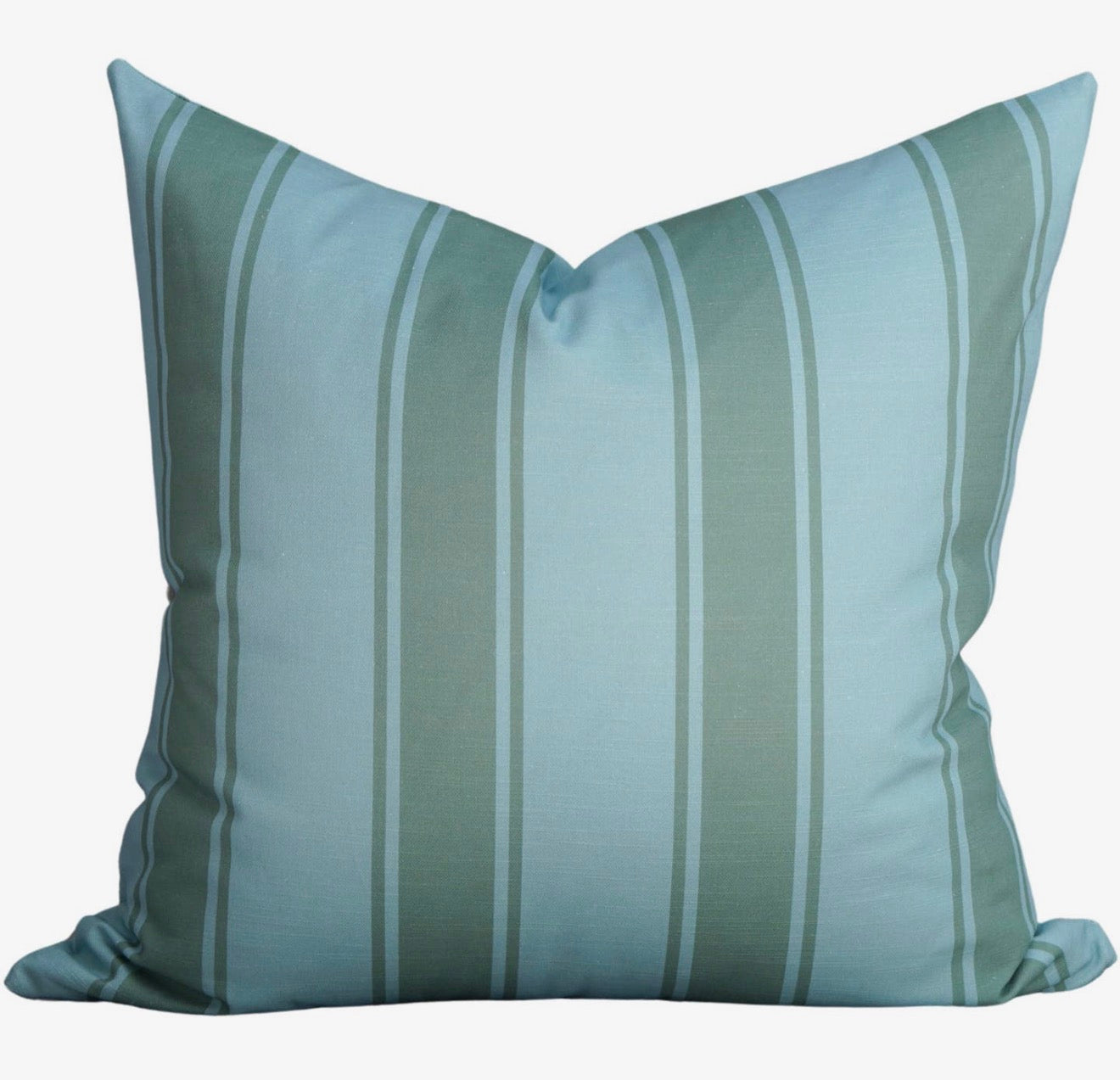 Riviera Stripe Pillow - Powder Blue & Moss