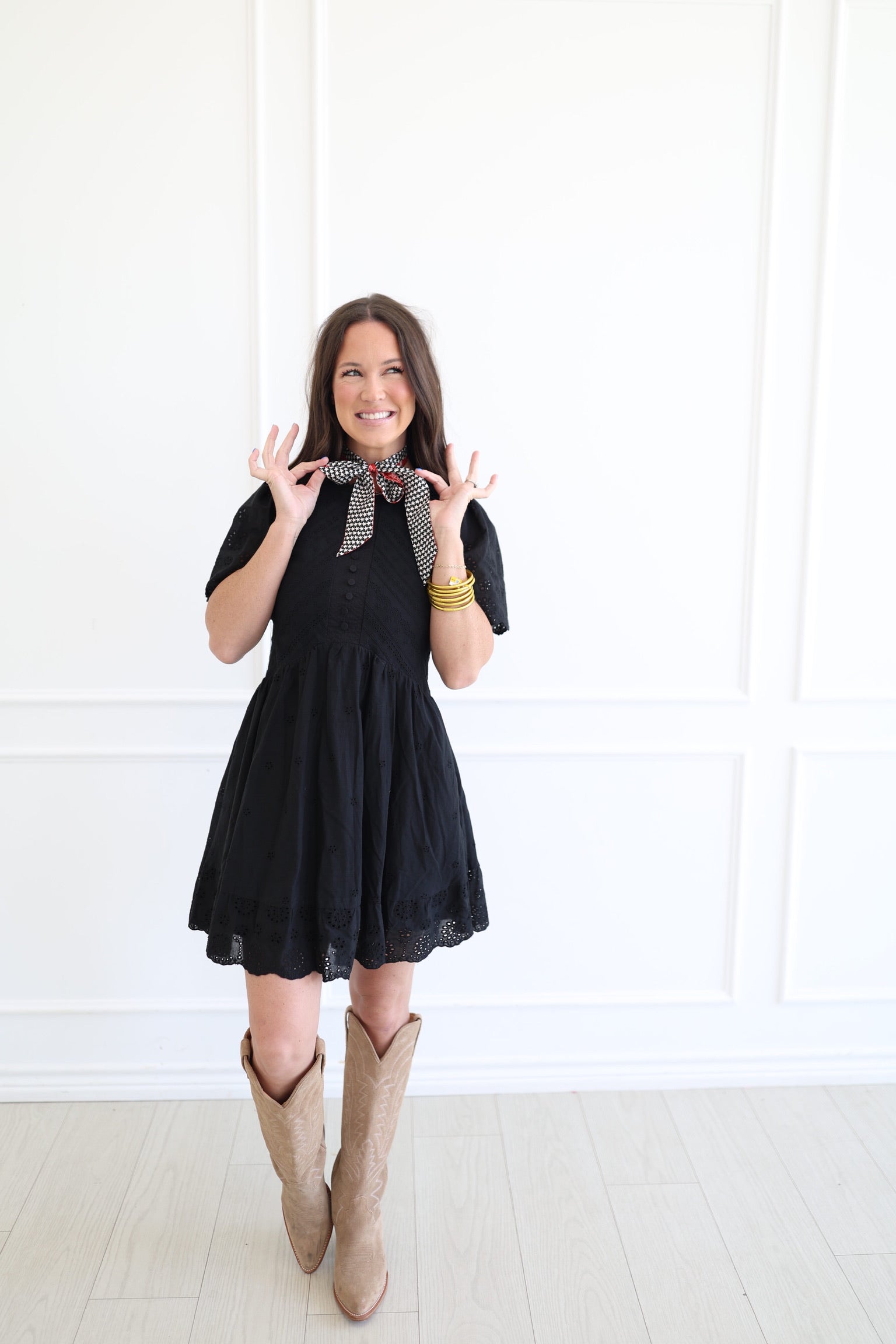 Eileen Eyelet Mini Dress