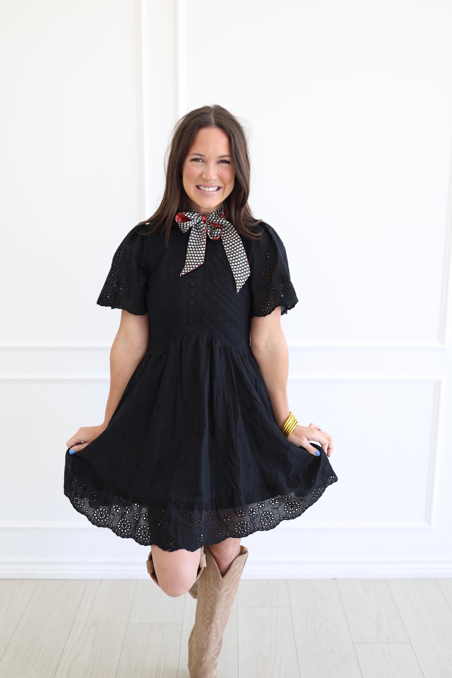 Eileen Eyelet Mini Dress