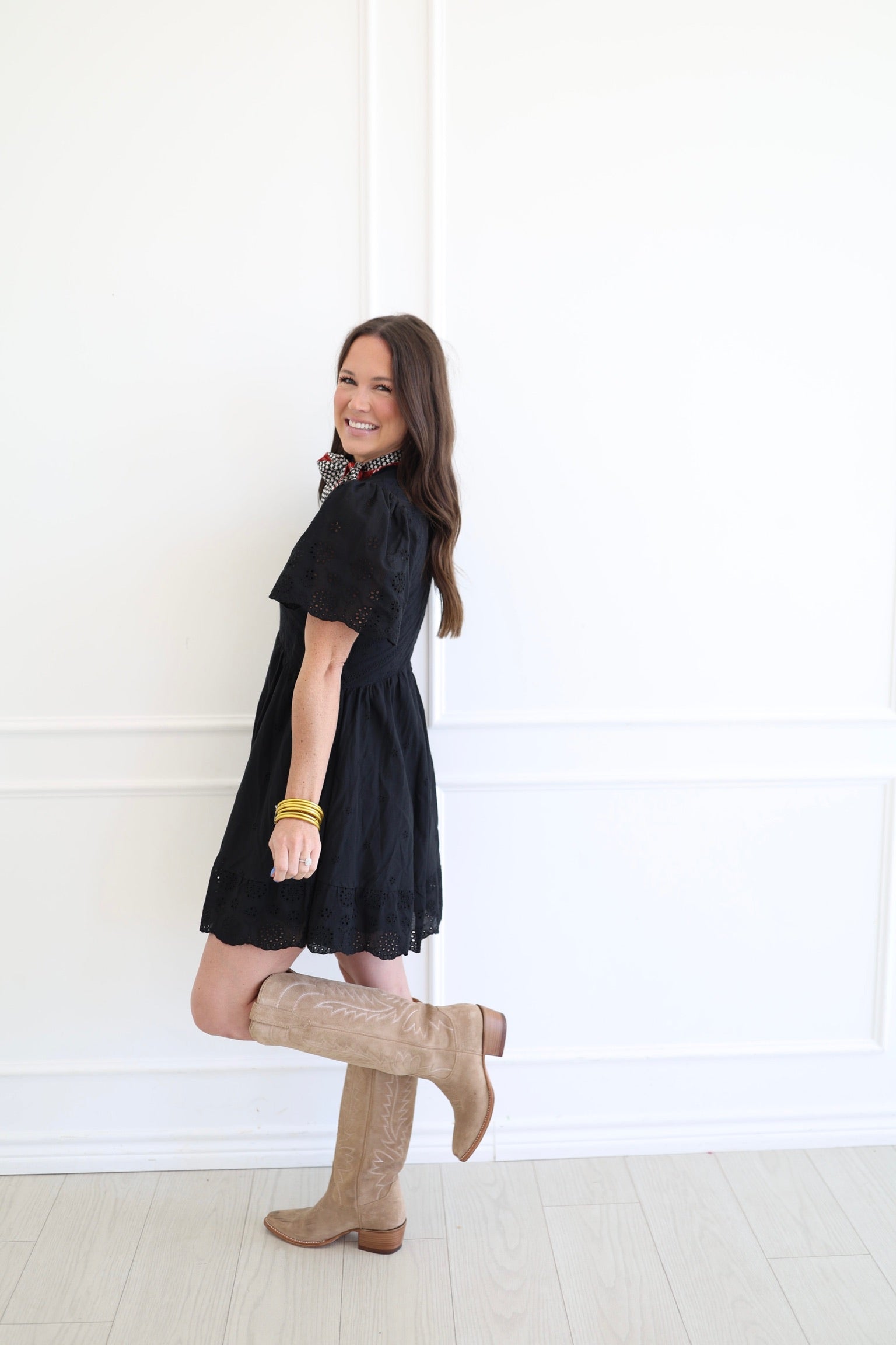Eileen Eyelet Mini Dress