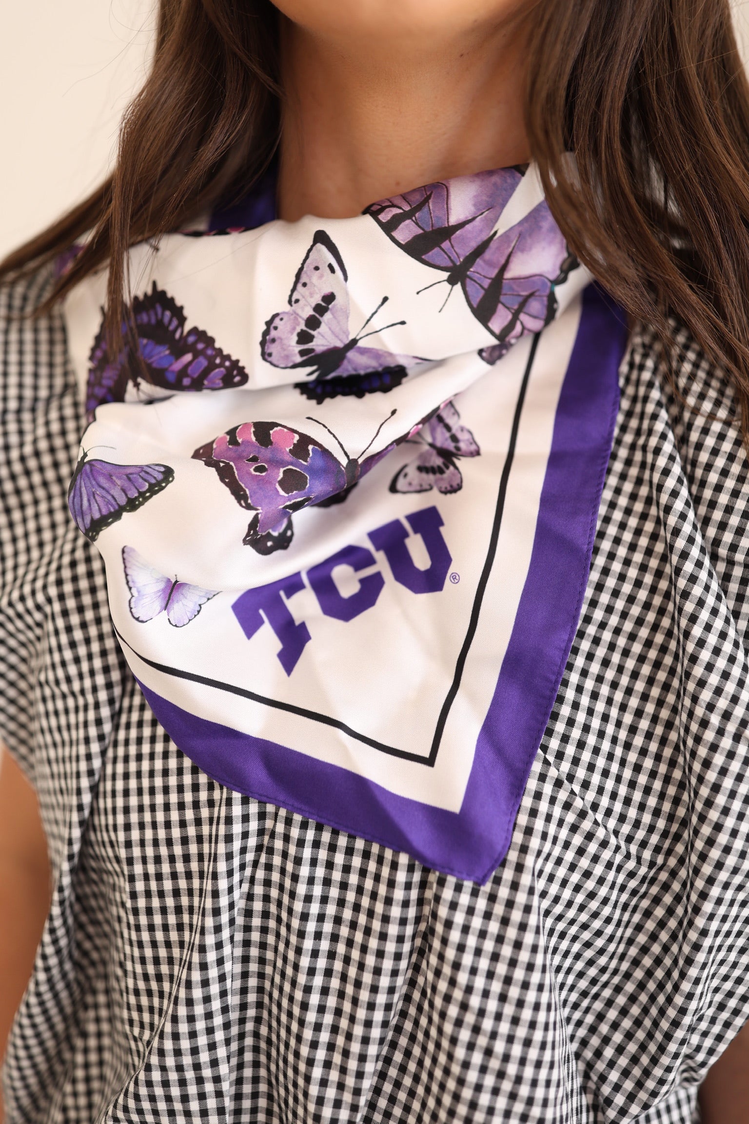TCU Square Silk Scarf