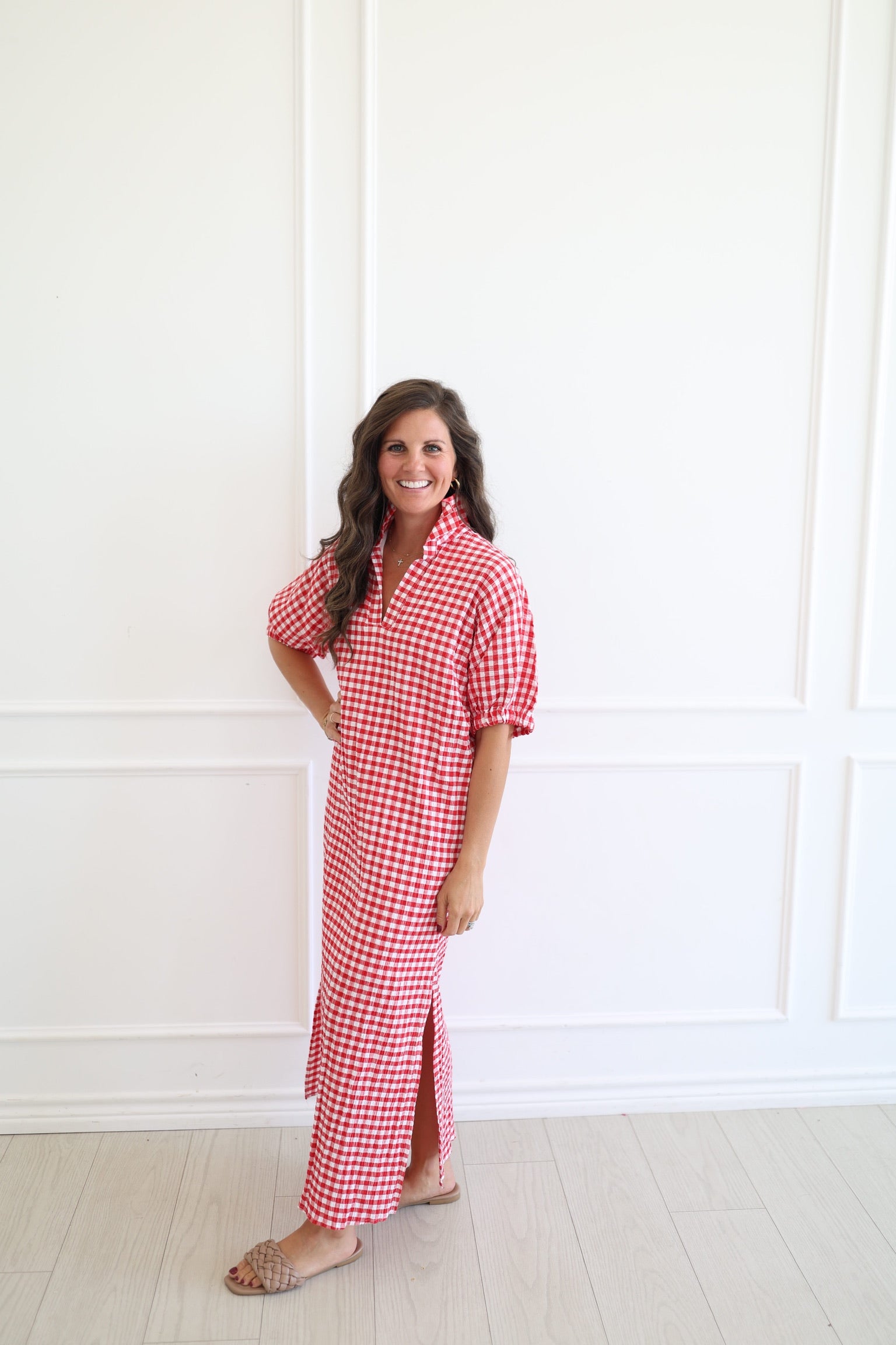 Blakely Red Gingham Dress