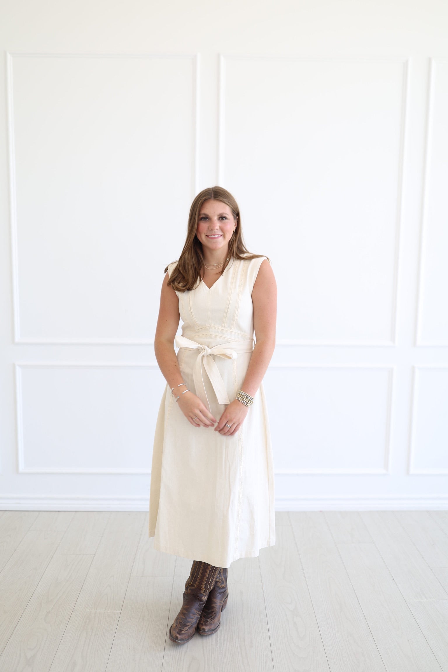 Clara Cream Woven Dress