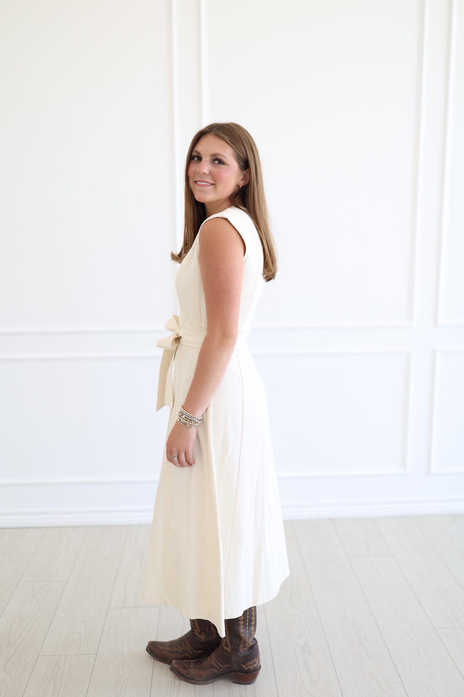 Clara Cream Woven Dress