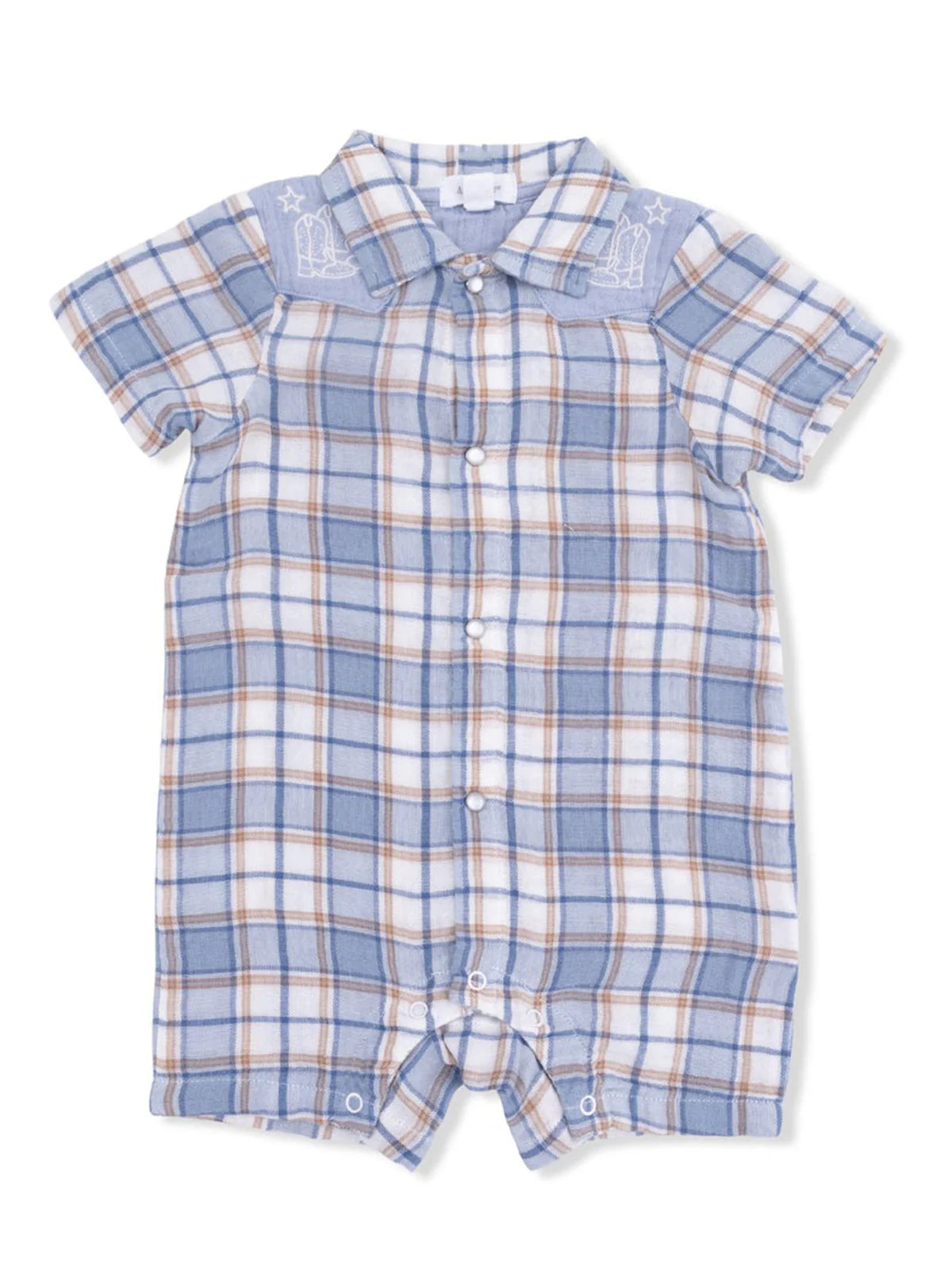 Western Boot Plaid Pearl Snap Shortie