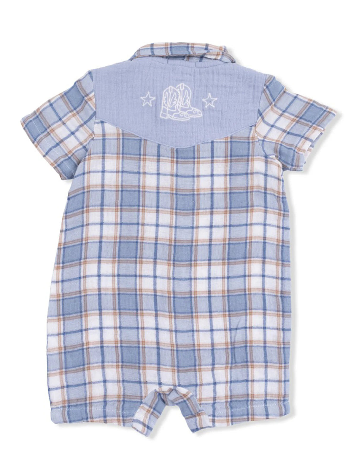 Western Boot Plaid Pearl Snap Shortie