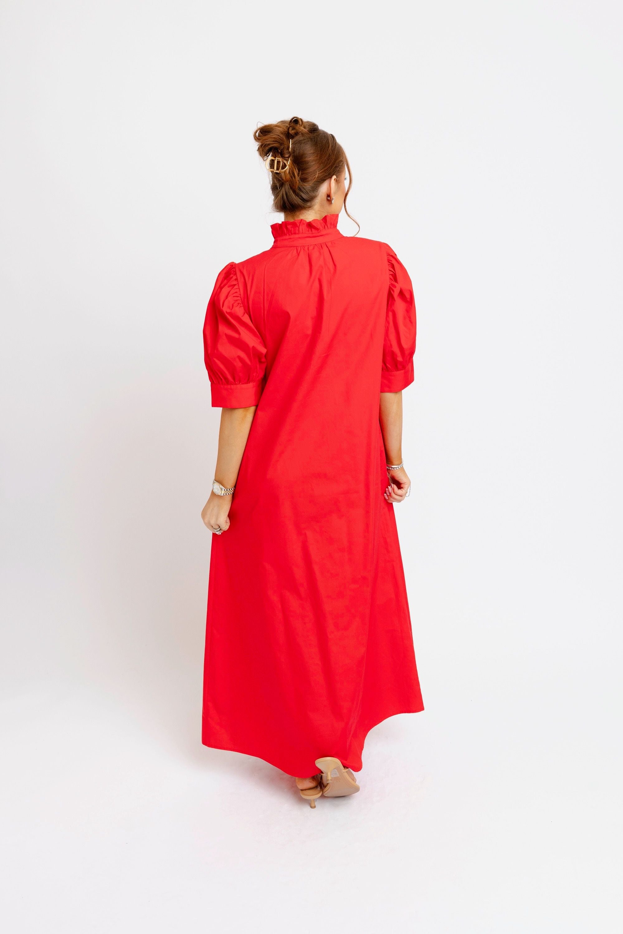 Roxanne Ruffle Neck Maxi Dress