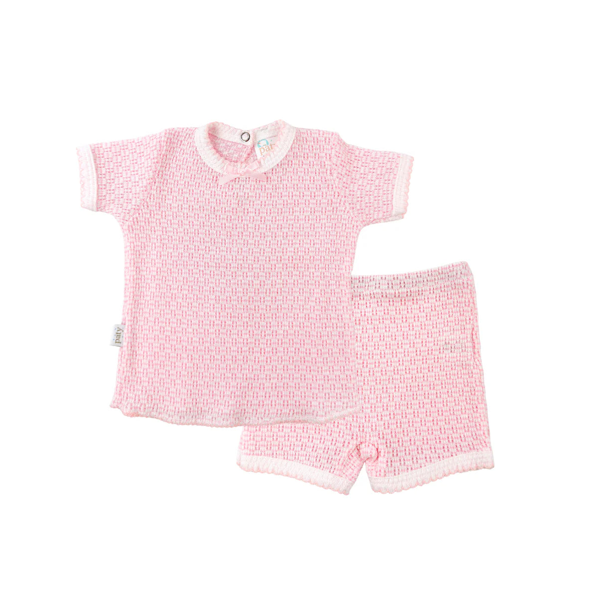 Pink Layette Diaper Set- Shirt & Shorts