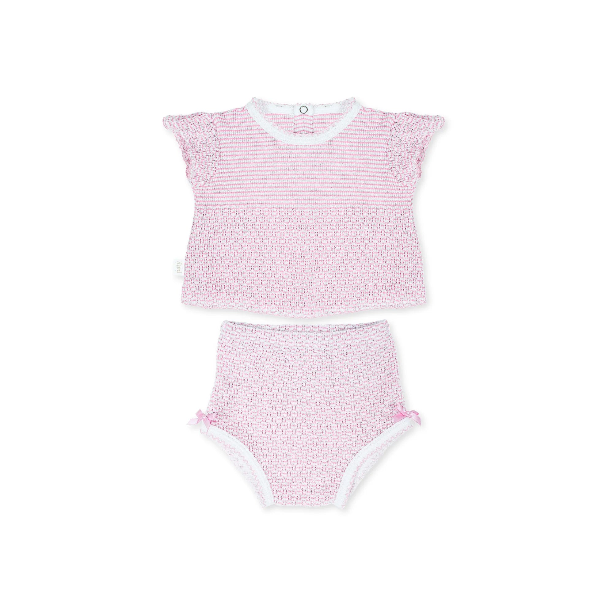 2 Pc Flutter Diaper Set with Bows