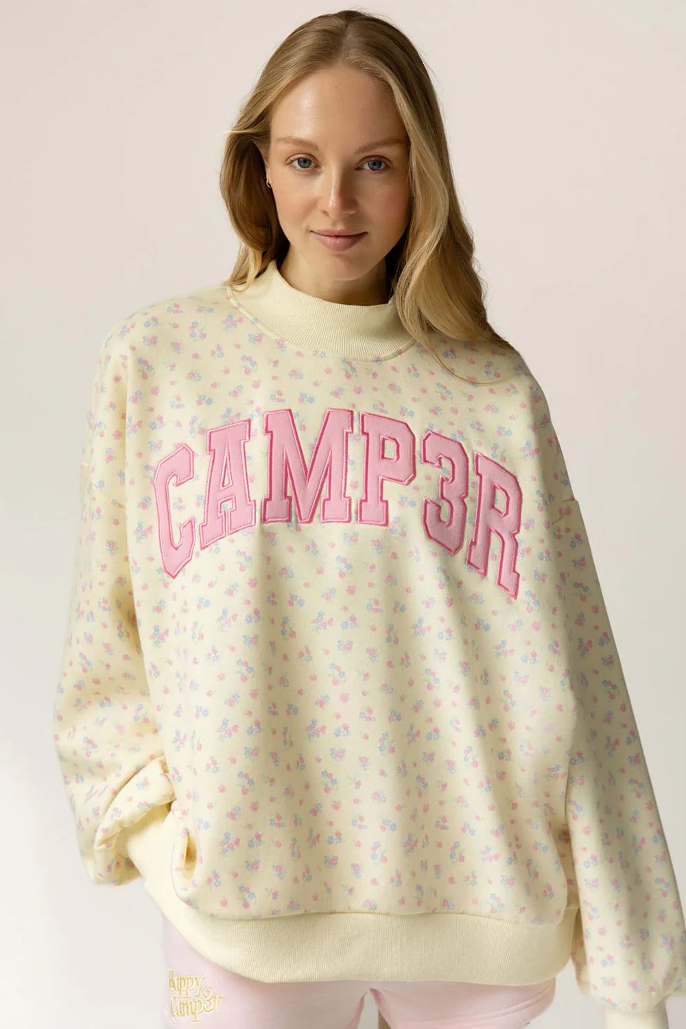 Yellow Happy Camp3r Mockneck Sweatshirt