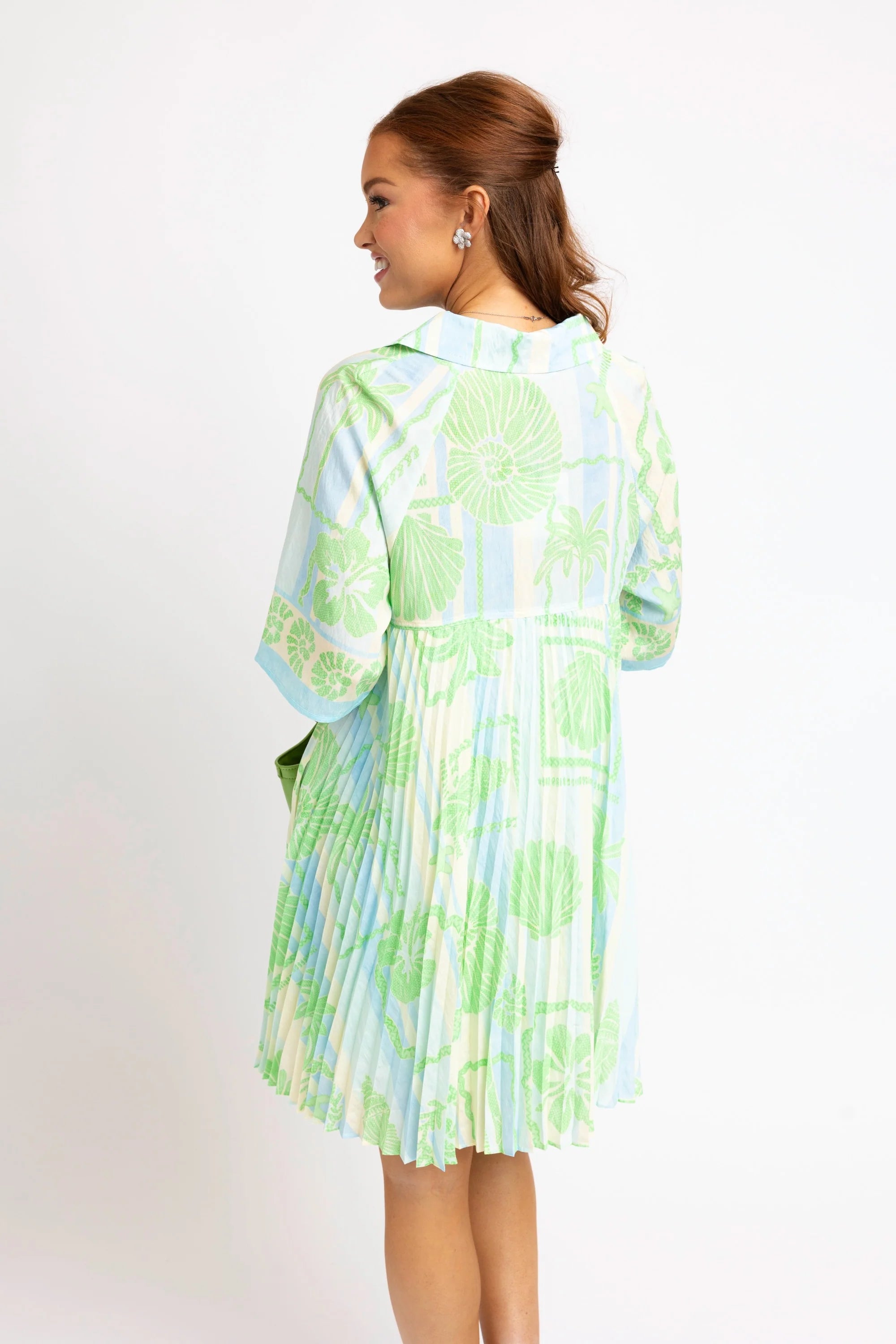 Seashell Stripe Shirt Dress