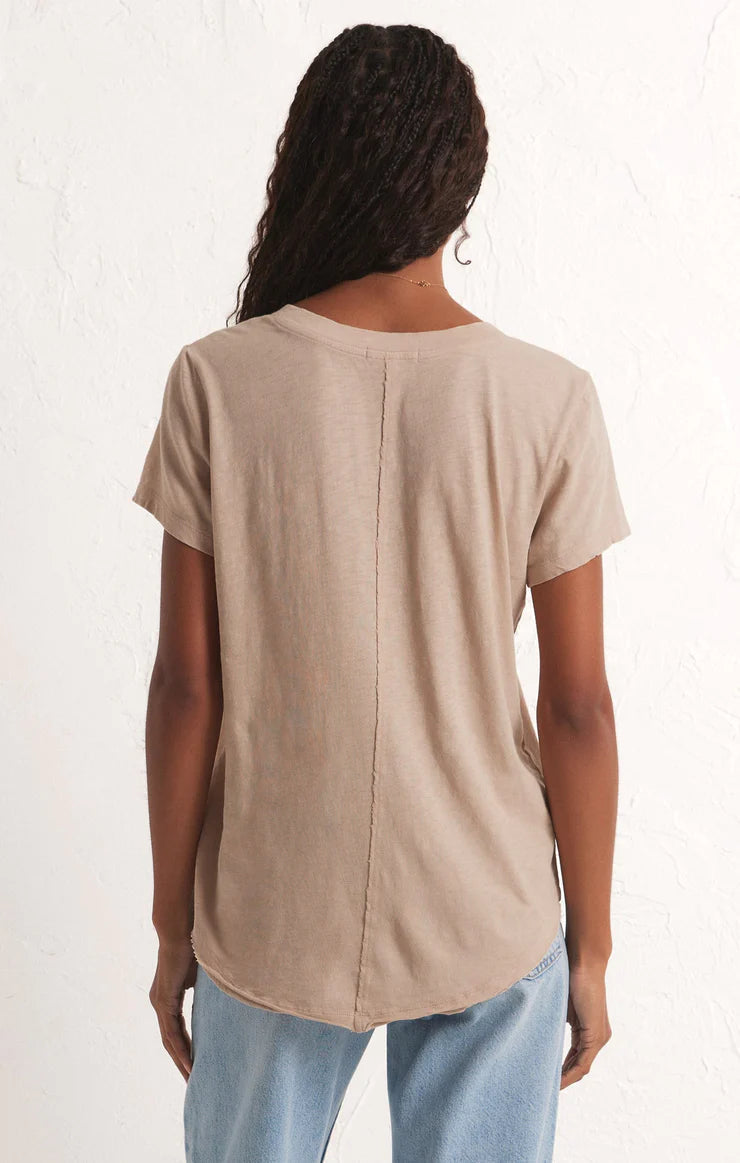 Beige Asher V-neck Tee | Z Supply