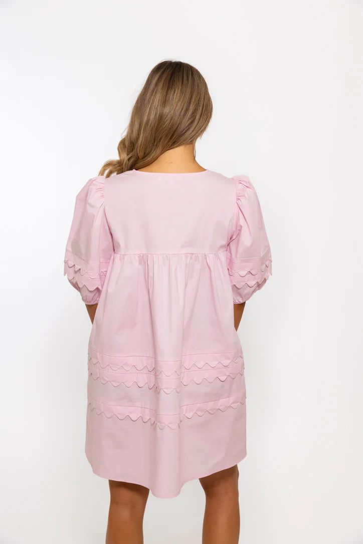 Karlie Pink Scalloped Dress