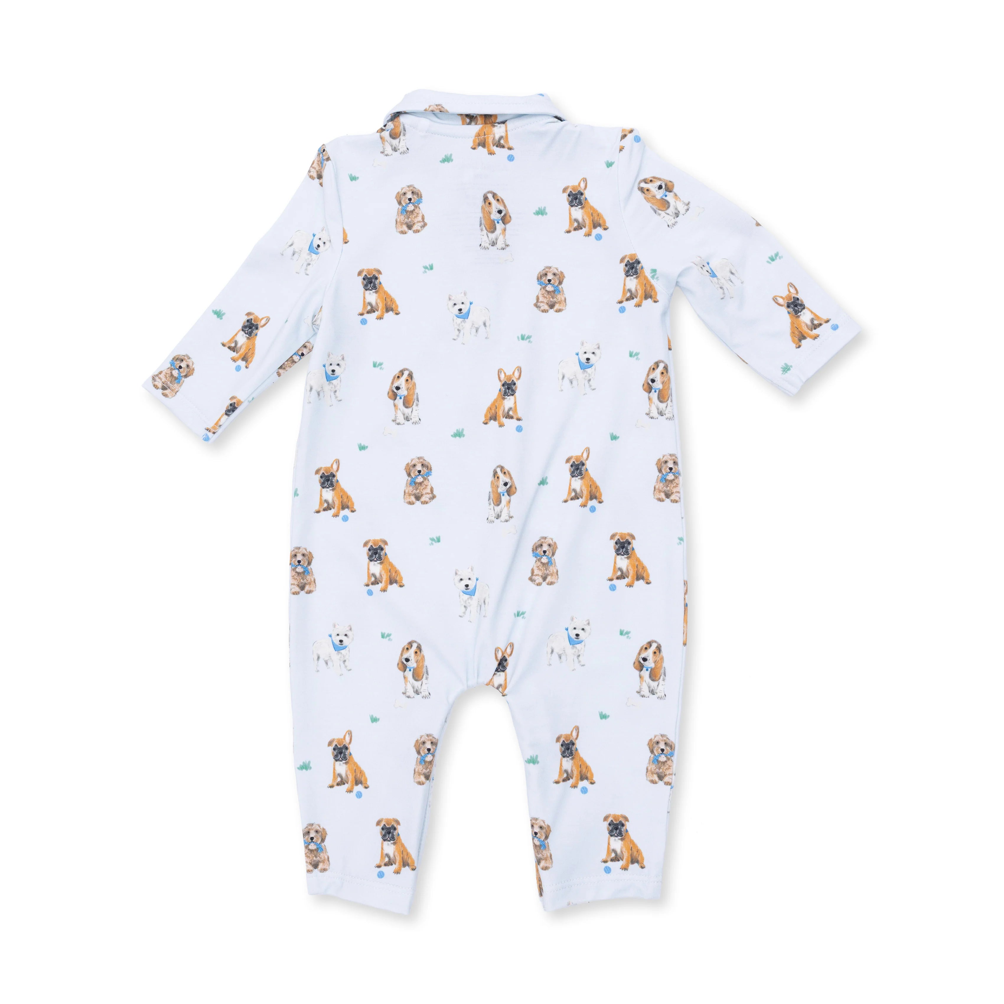 Bestie Dogs Blue Polo Romper