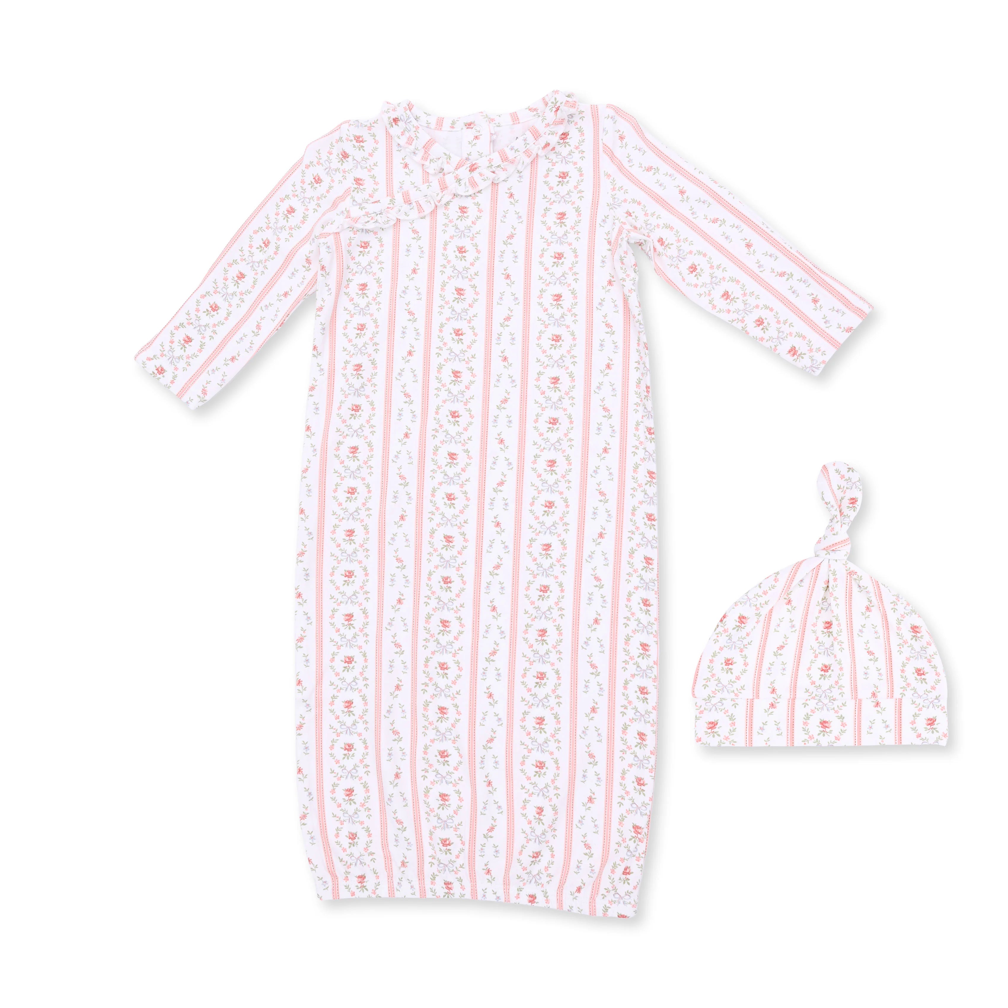 Marnie Rosebud Kimono Gown & Knotted Hat