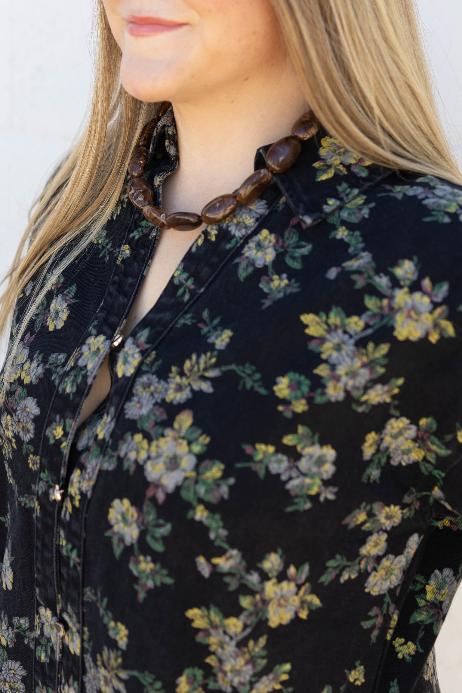 Chocolate Oval Beaded Necklace