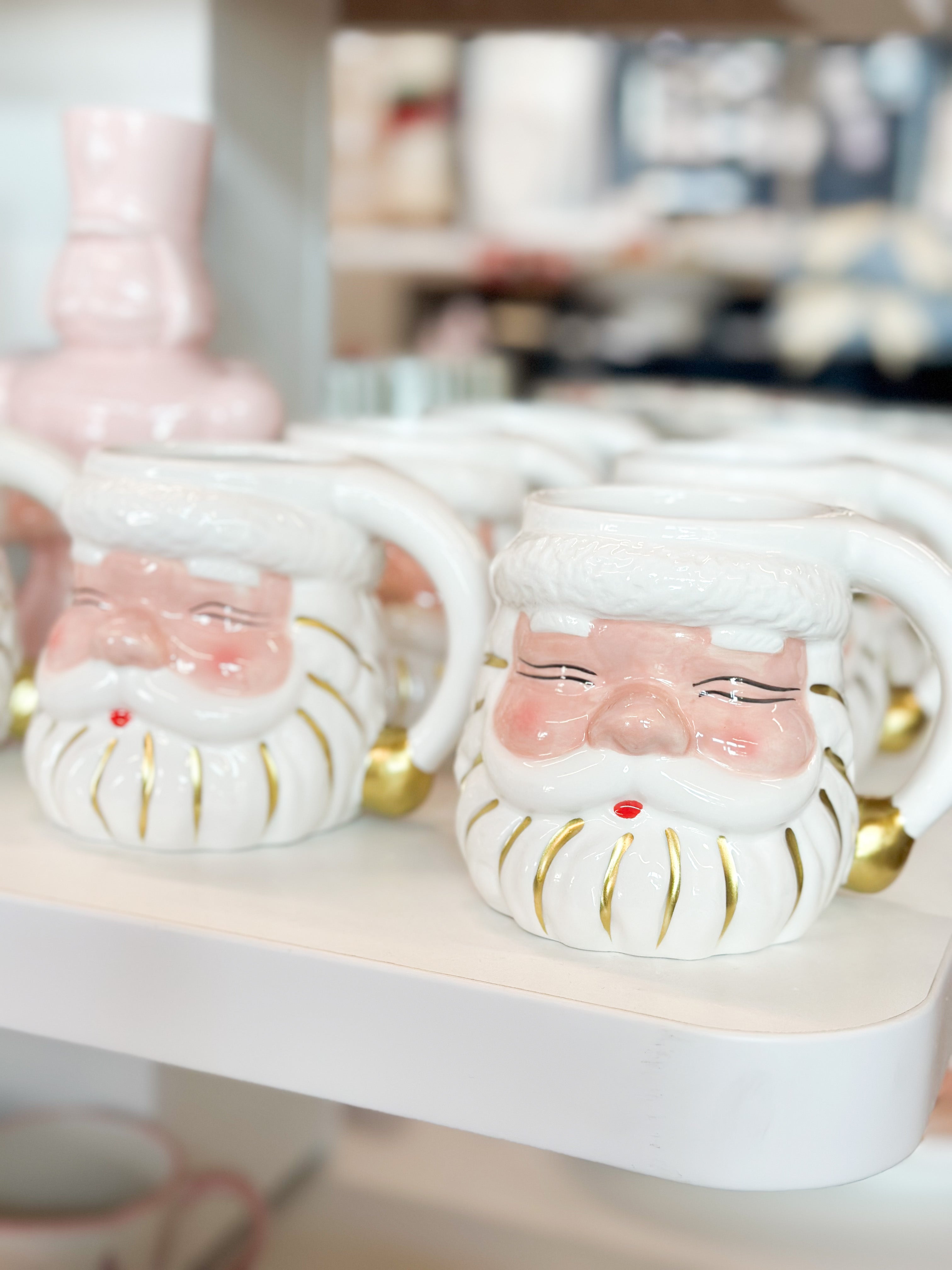 White Santa Mug