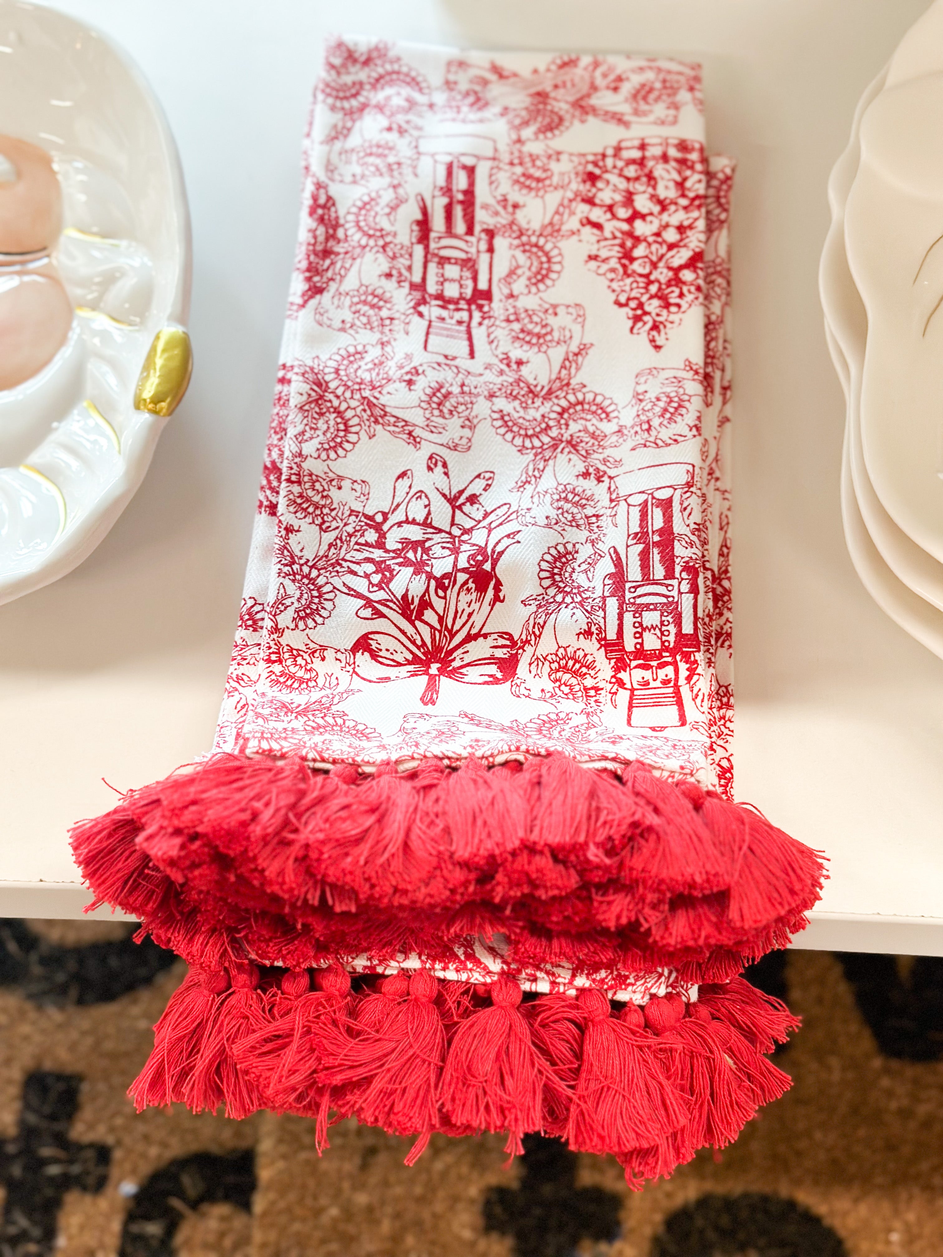 Classic Nutcracker Tassel Kitchen Towel Set