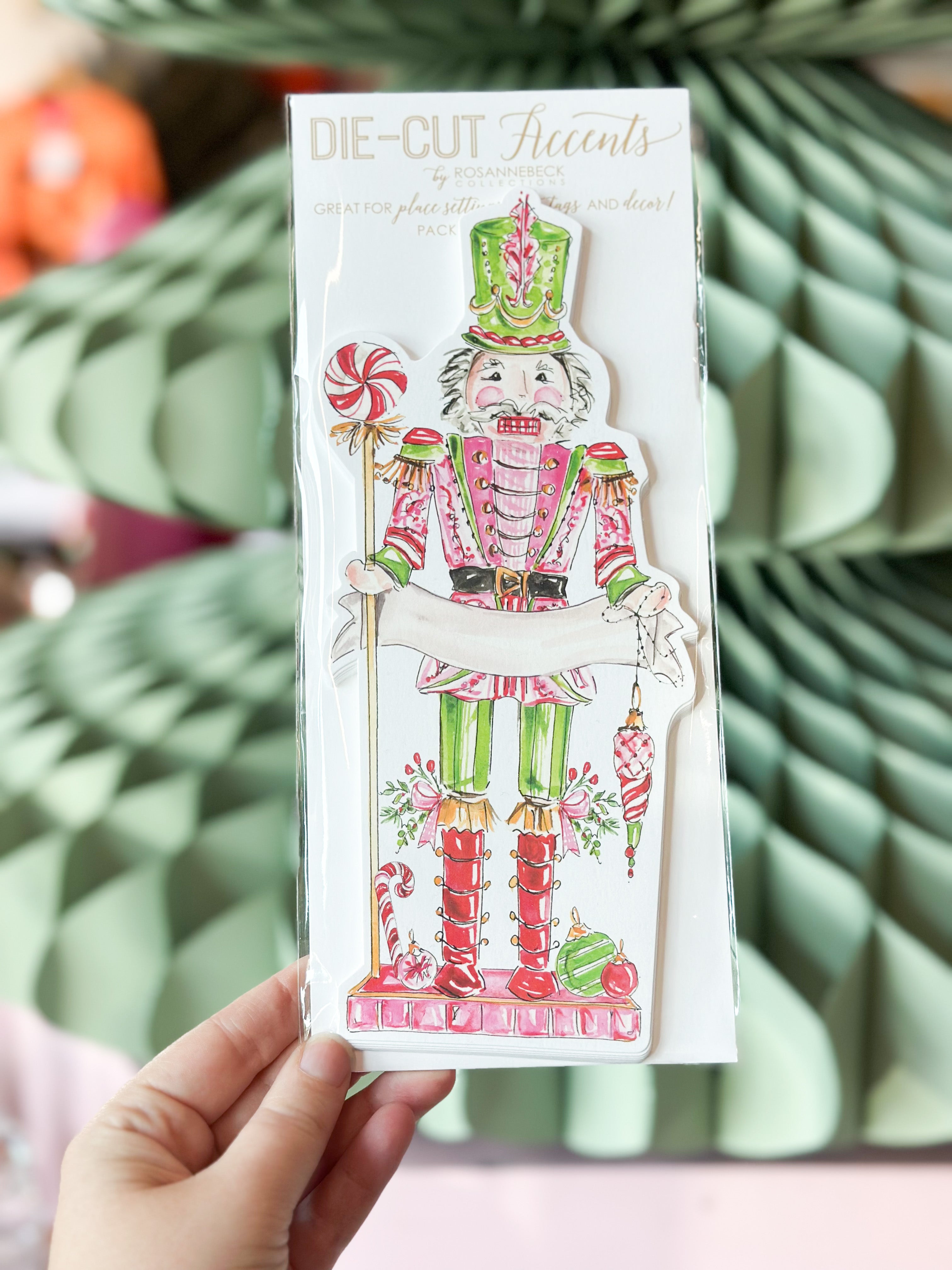 Pink Peppermint Nutcracker Name Tags