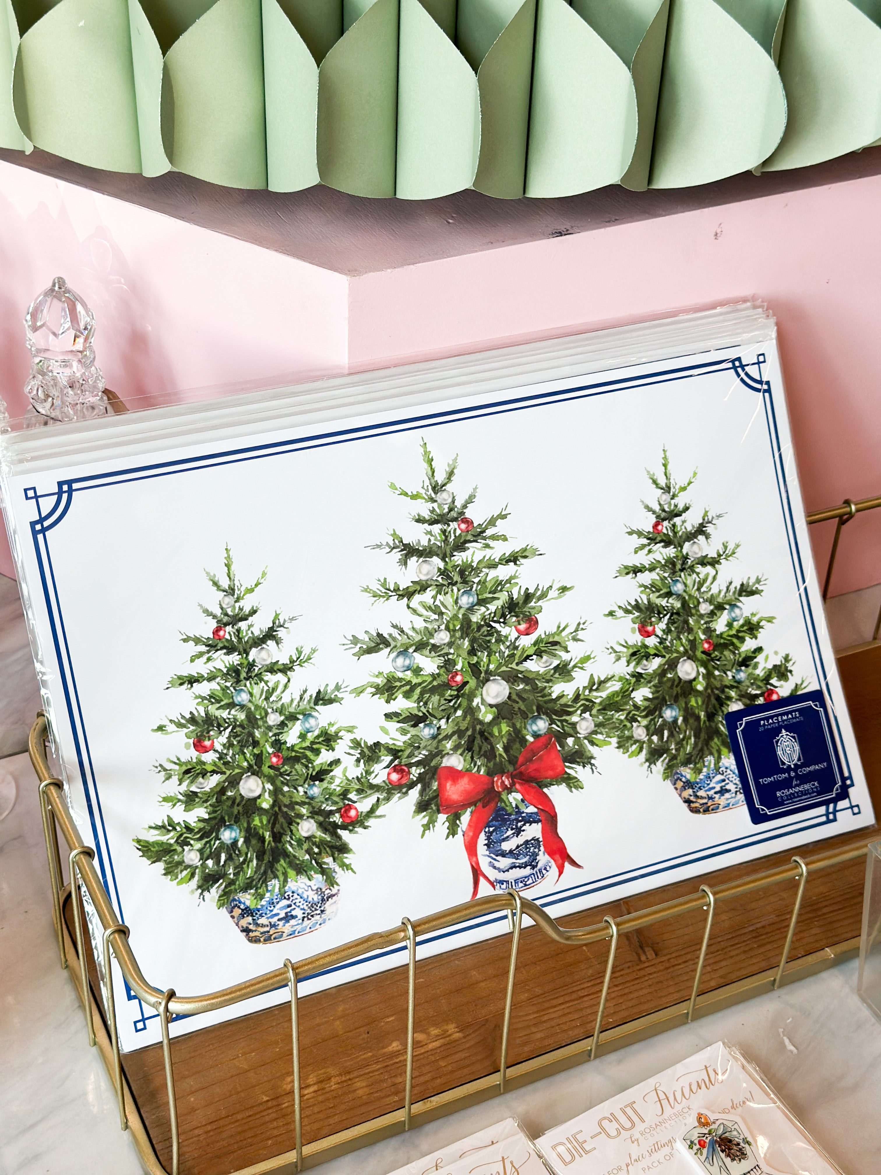 Christmas Trees in Chinoiserie Pots Placemat