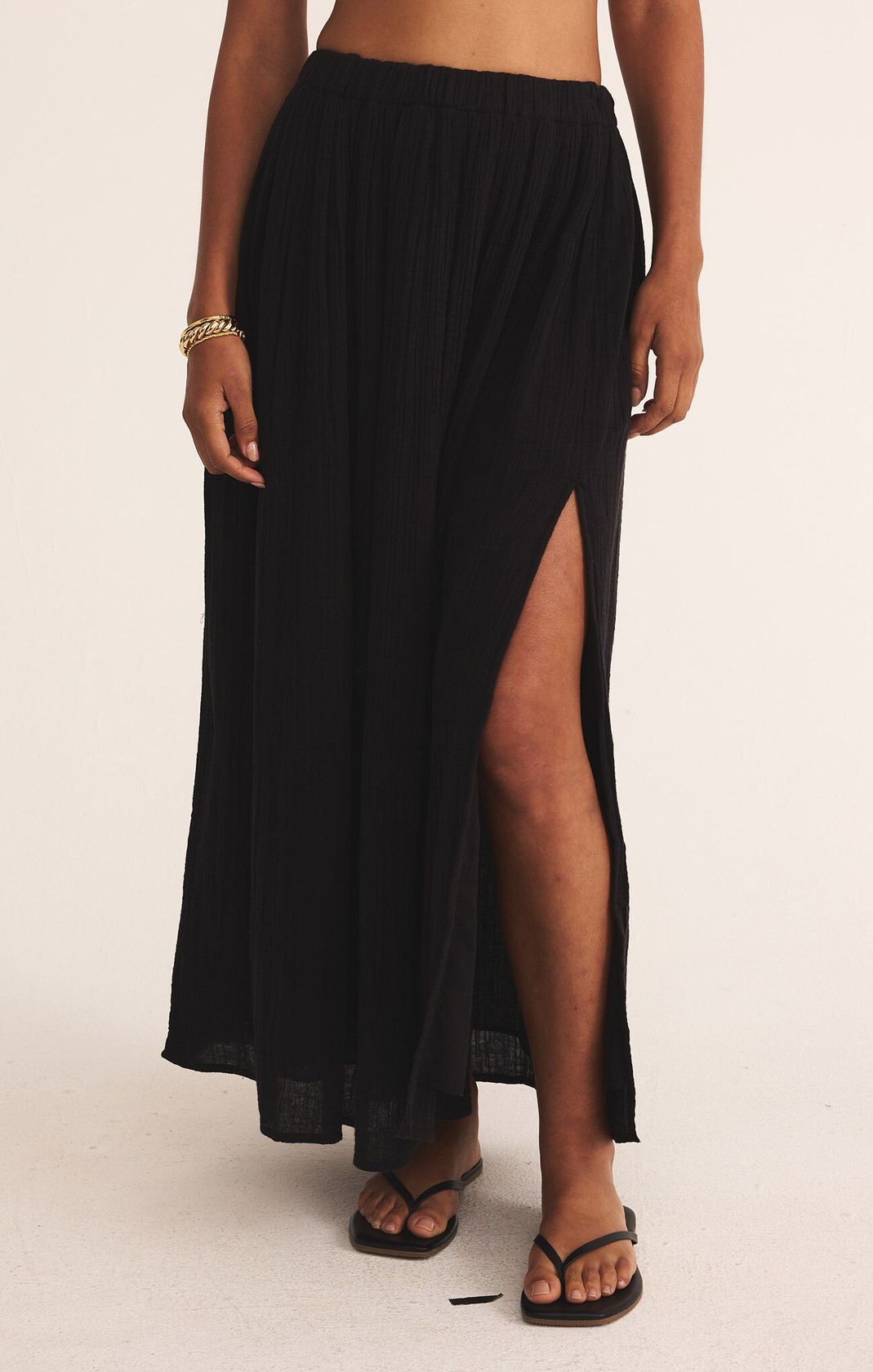Black Reina Airy Skirt
