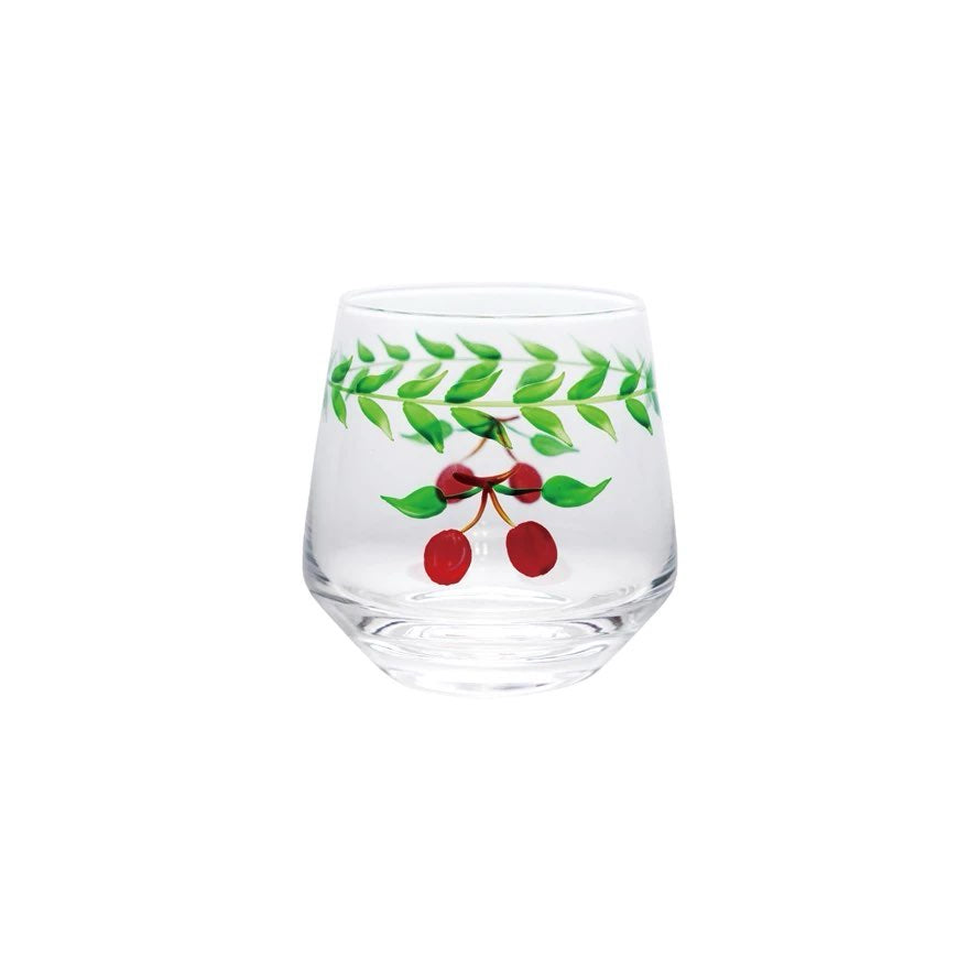 Cherries Drinking Glass