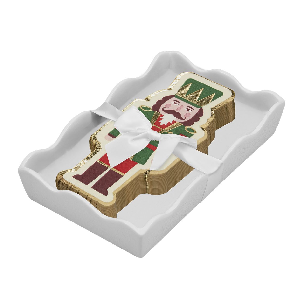 Ceramic Nutcracker Napkin Tray