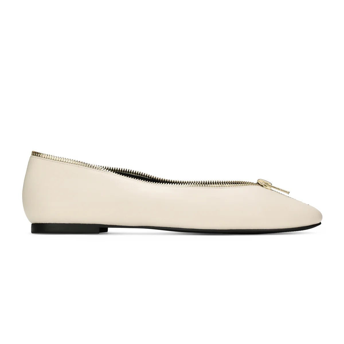 Ziva Flat in Bone Leather